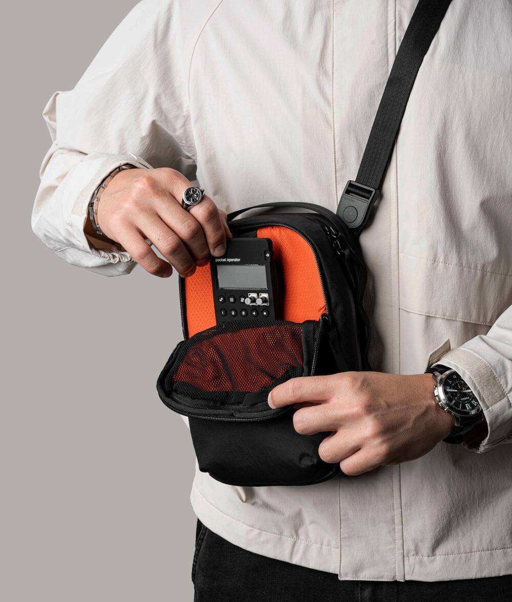 Alt View 1. ALPAKA - Sling Bag for Men with 6 Inner Sleeves, Key Tether - Black X-Pac VX42.