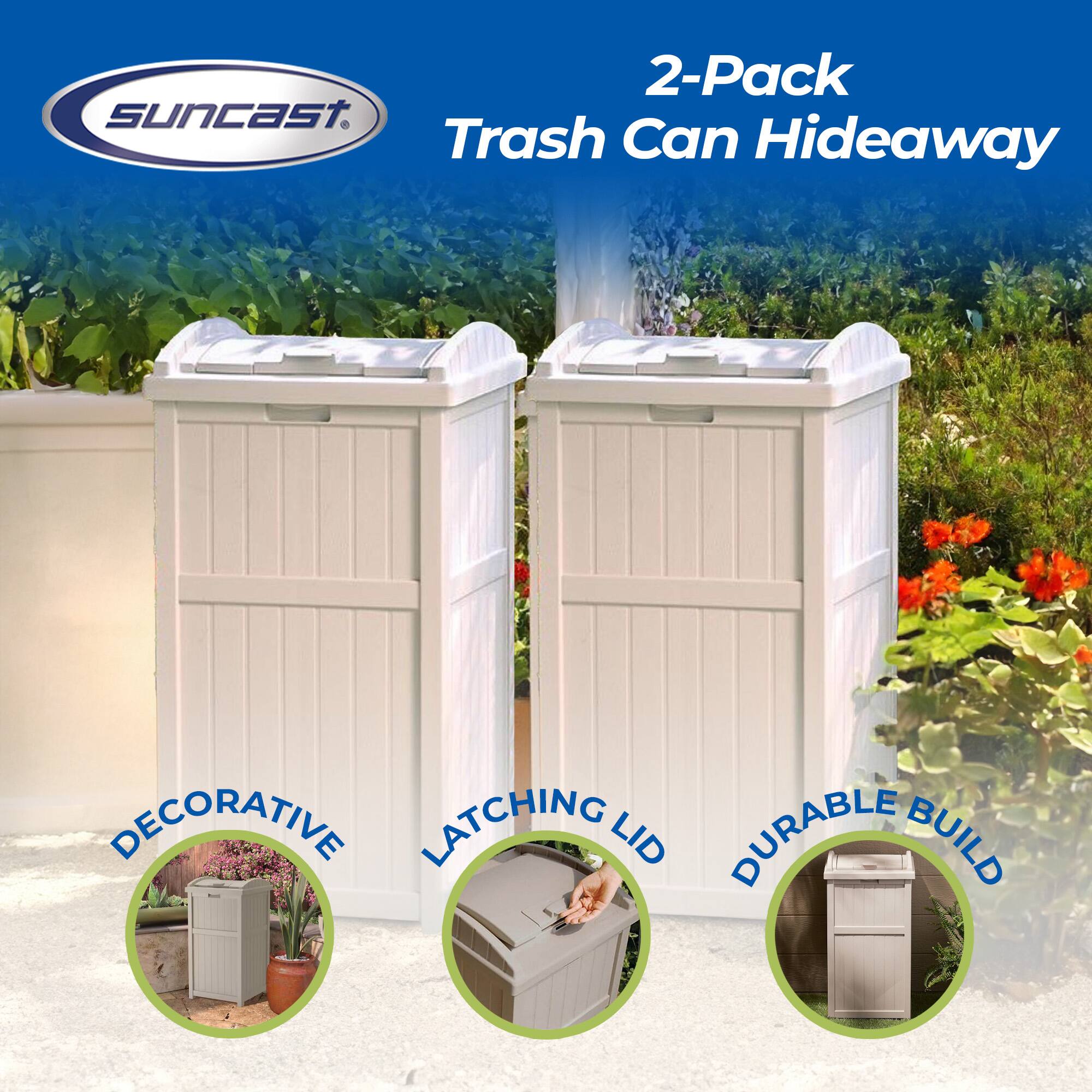 2-Pack Trash Can Hideaway

- Decorative
- Latching Lid
- Durable Build