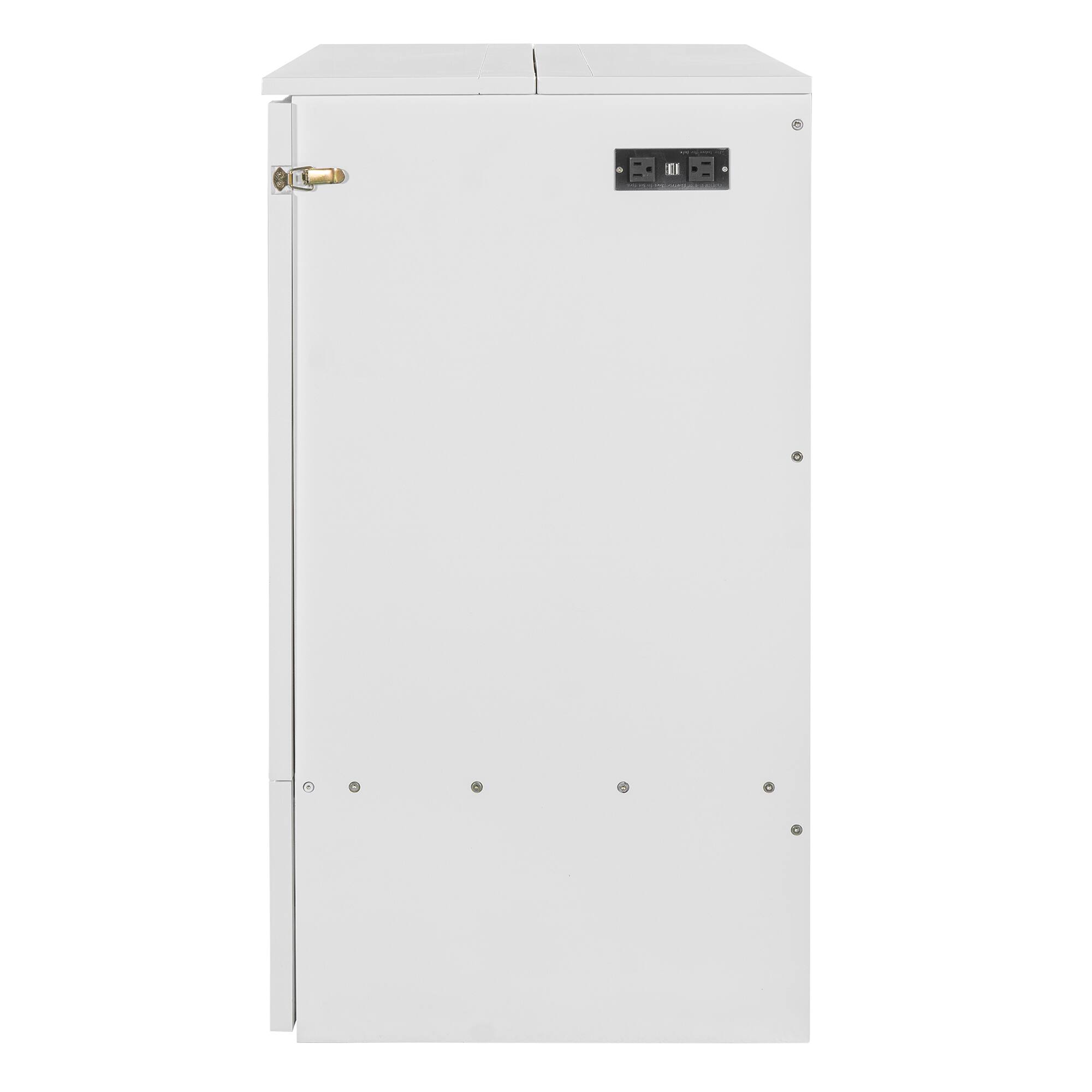Alt View 7. Tiramisubest - Full Size Murphy Bed with Drawer, Sockets, USB, Pulley, White, Plywood, 76x57x42 inches, 208 lbs - White.