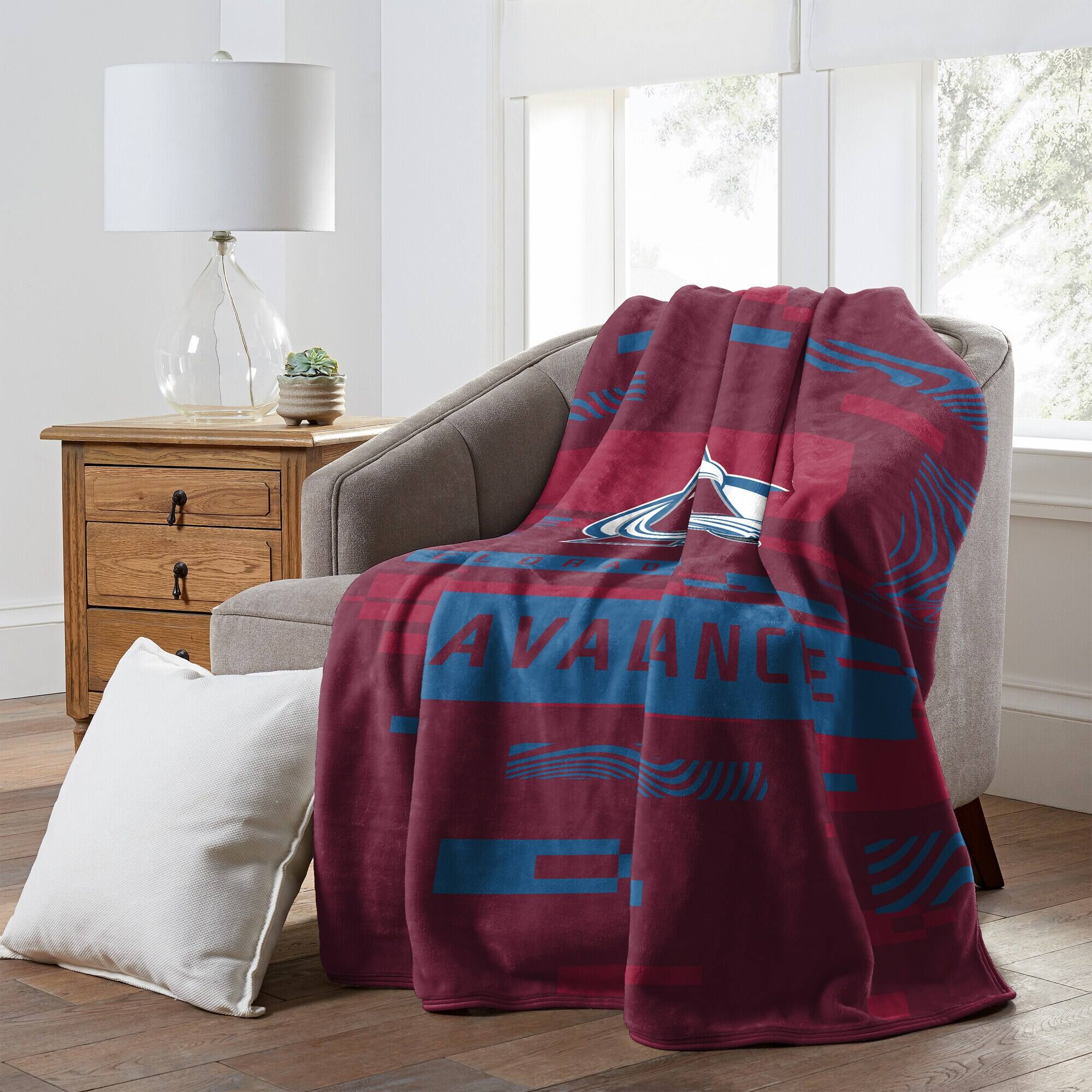 Alt View 1. Northwest - Colorado Avalanche 50" x 60" Digitize Raschel Throw Blanket - Maroon.