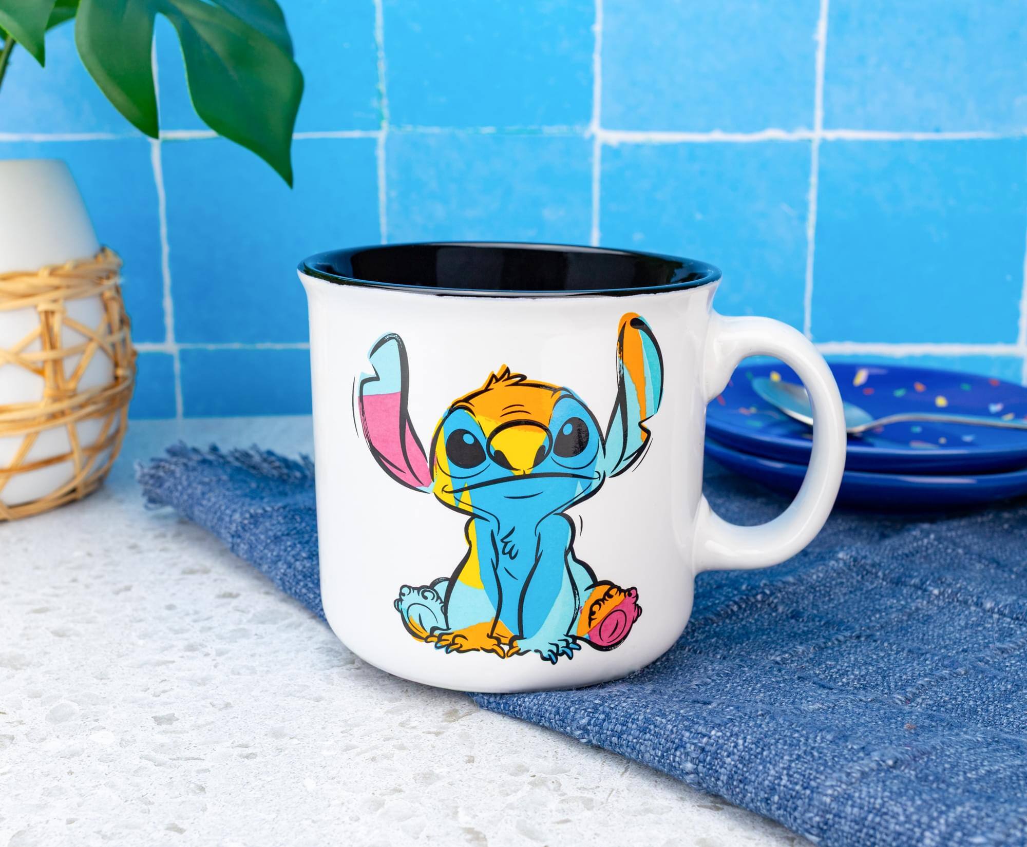 Alt View 2. Silver Buffalo - Disney Lilo & Stitch "Ohana" Ceramic Camper Mug | Holds 20 Ounces - Multi-Colored.