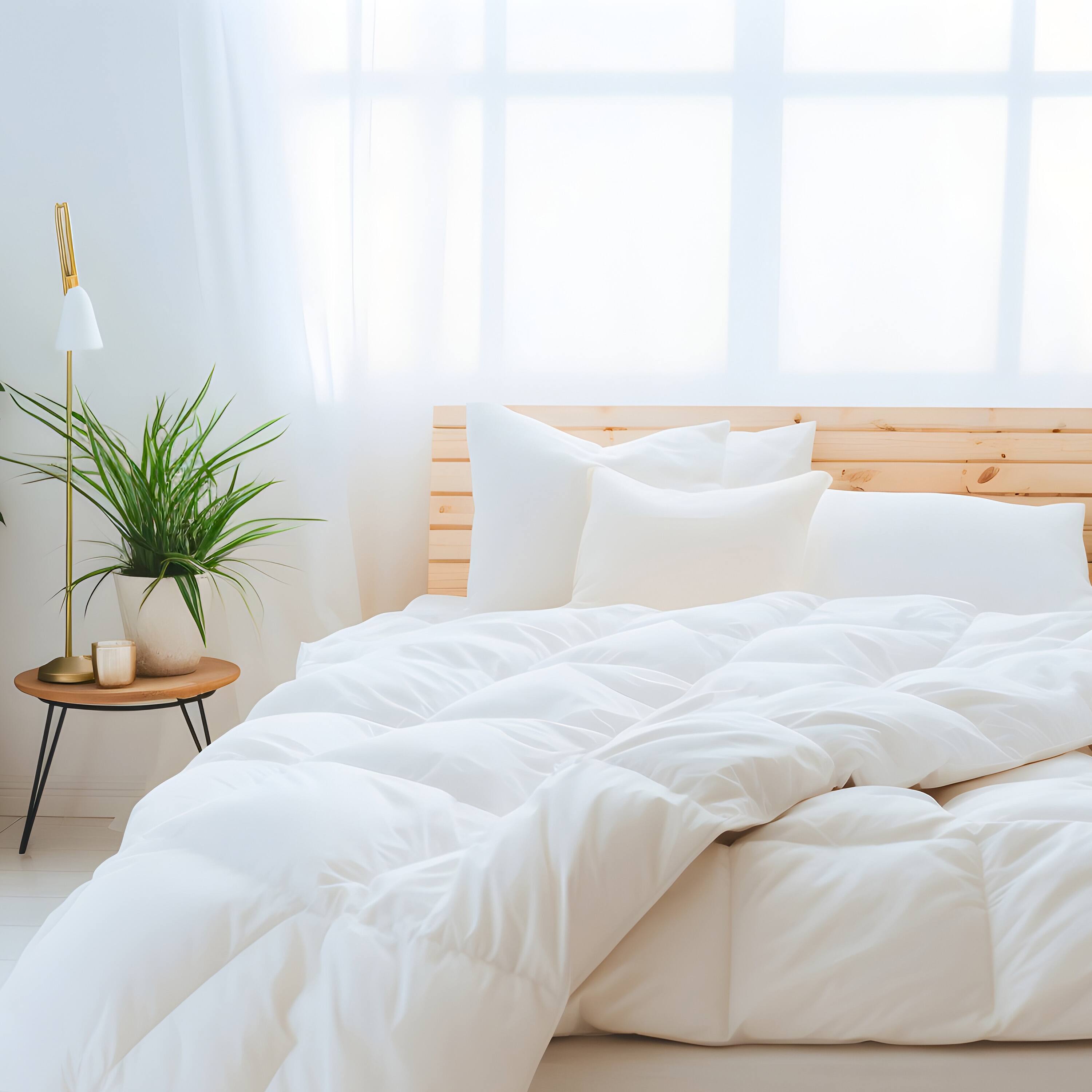 Alt View 2. Sleepgram - Sleepgram King Sized Pre Shrunk Lightweight Embroidered Cotton Comforter, White - White.