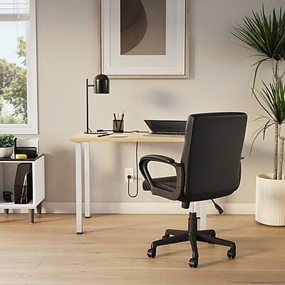 Alt View 2. Union & Scale - Union & Scale™ Essentials 42"W Rectangular Writing Desk, Natural (UN60411-C) - Natural.