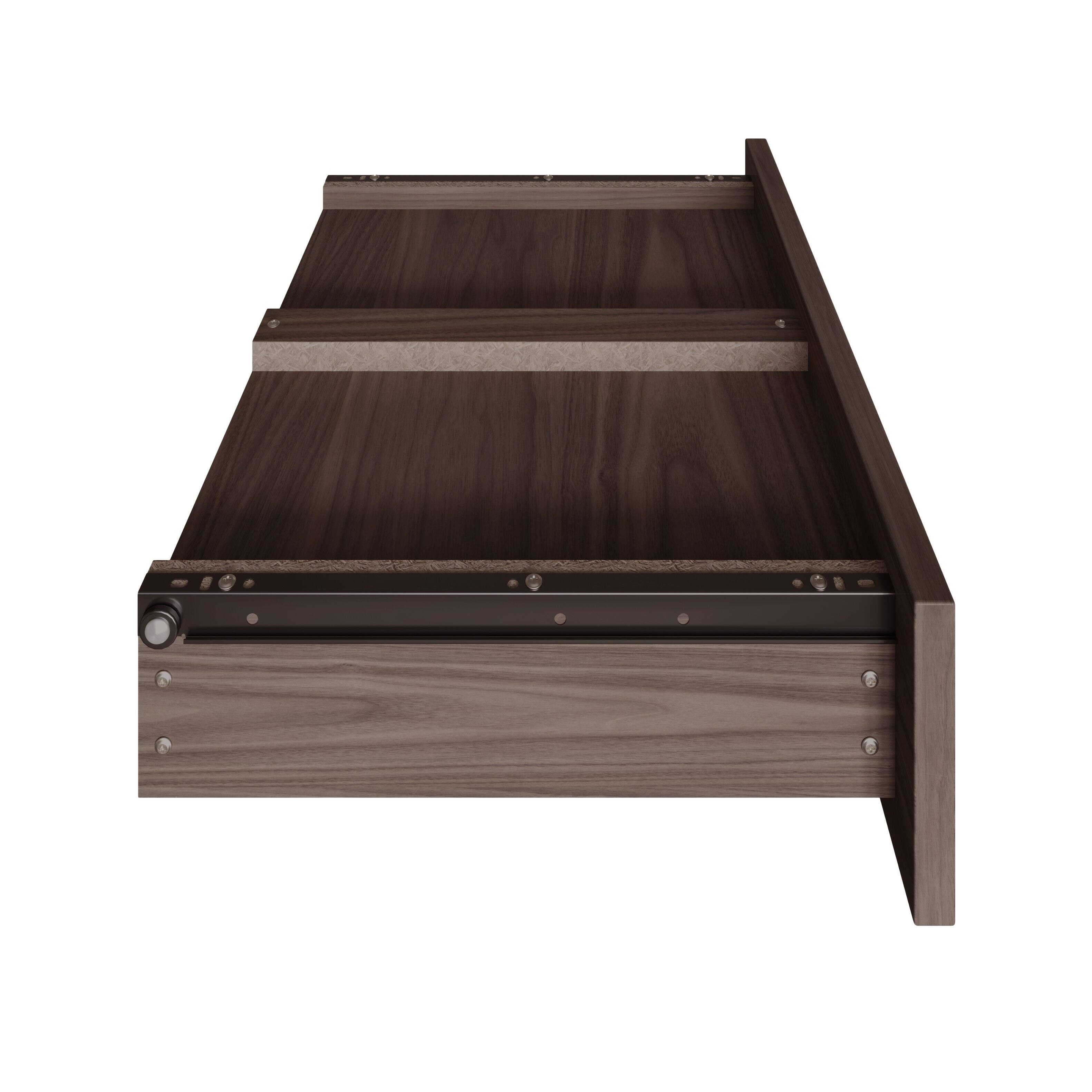 Alt View 6. Boyd Sleep - Boyd Sleep Novara Low Profile One Drawer Nightstand - Walnut.