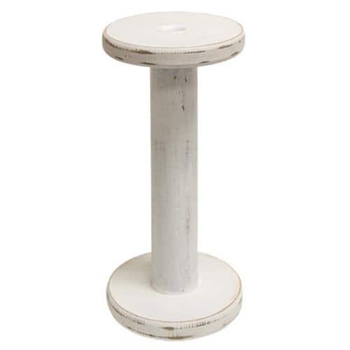 BreeBe - Farmhouse Spool Candle holder 10.75" - White