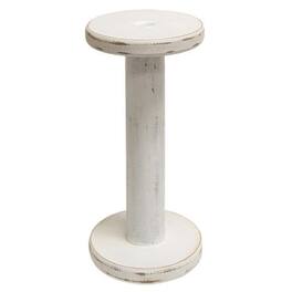 BreeBe - Farmhouse Spool Candle holder 10.75" - White