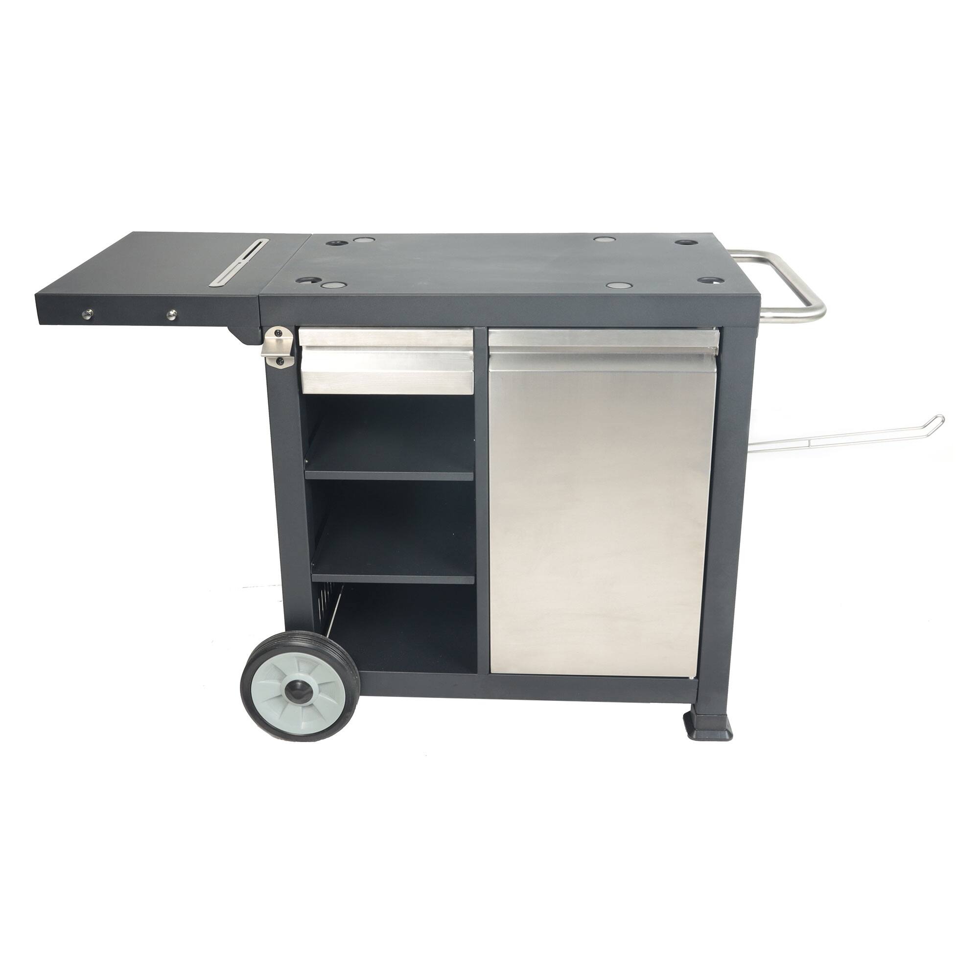 Front. Razor - Razor Universal Rolling Prep Cart for Portable Outdoor Griddle and Grills, Black - Black.