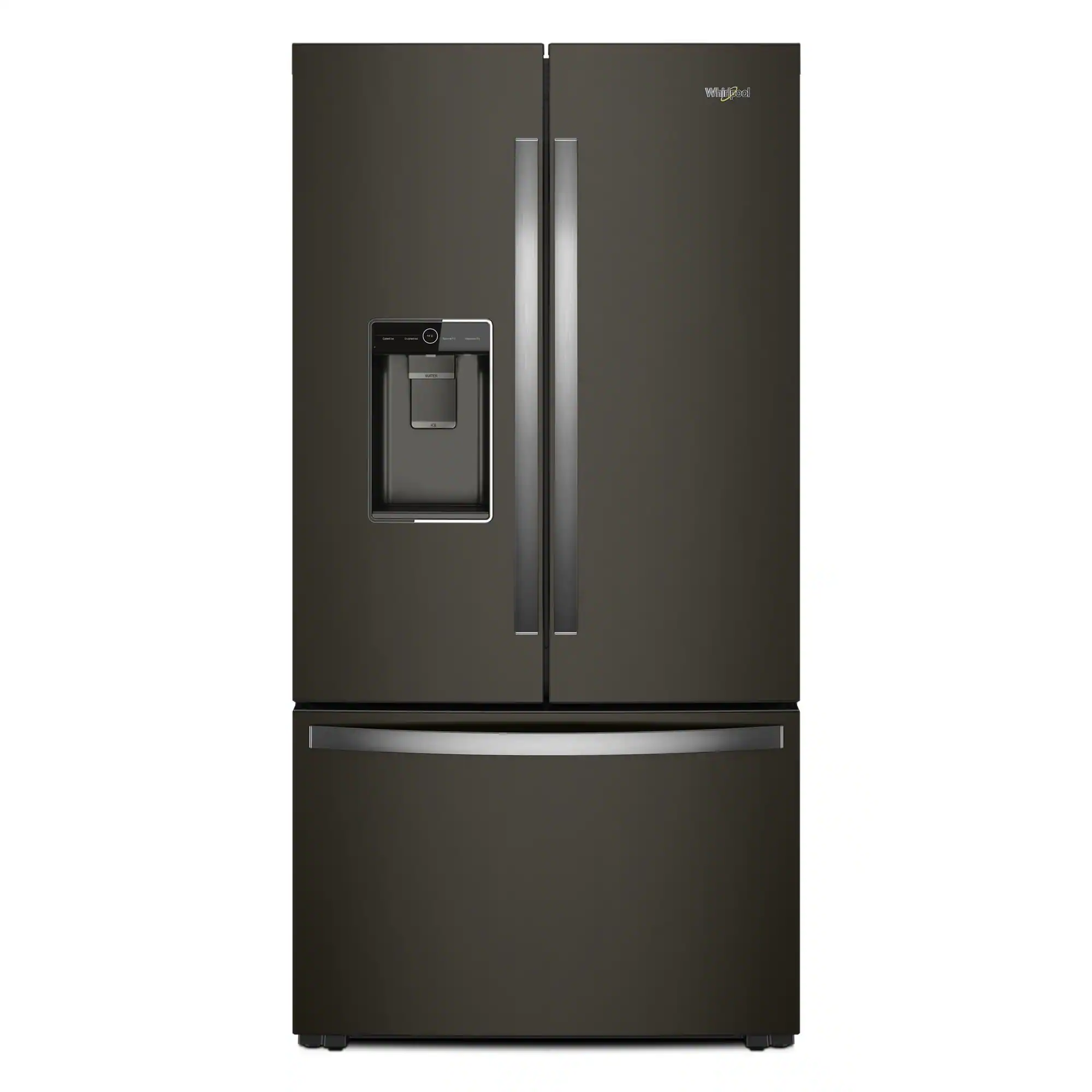 Whirlpool - 23.8 Cu. Ft. French Door Smart Refrigerator with Auto-Humidity Crispers - Black Stainless Steel