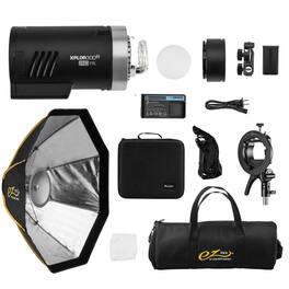 Flashpoint - XPLOR 300 Pro TTL R2 Battery-Powered Monolight With Glow EZ Lock Octa Small Quick Softbox (25")