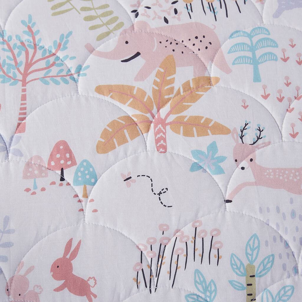 Alt View 5. Gracie Mills - Gracie Mills Illyria Animals Reversible Cotton Quilt Set - Blush.