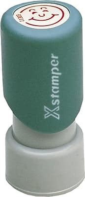 Photos - Accessory Cosco  Xstamper Happy Face Round Pre-inked Stamps, 5/8" Dia., Ink - Red 30601 