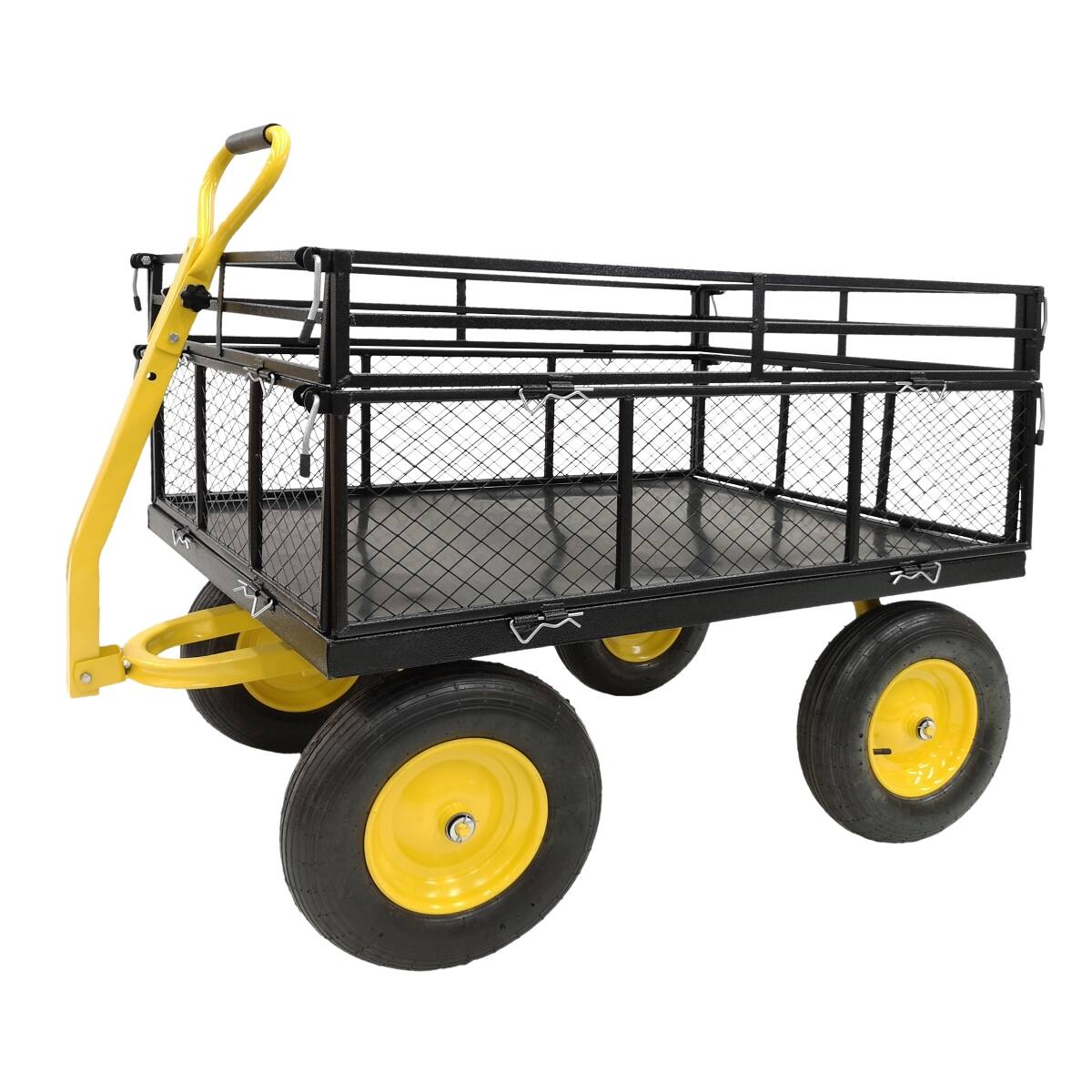 Alt View 8. Loheer - Loheer Heavy Duty Steel Garden Cart, 1400 lb Capacity, Convertible Flatbed Wagon with Removable Mesh Sides.
