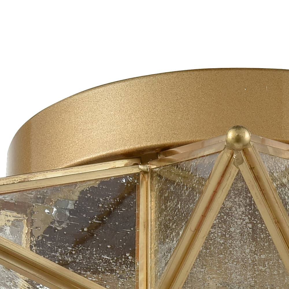 Alt View 4. MOOSE - Leuca Moravian Star Flush Mount Ceiling Light with 12.7-Inch Seeded Glass Shade - Brass.
