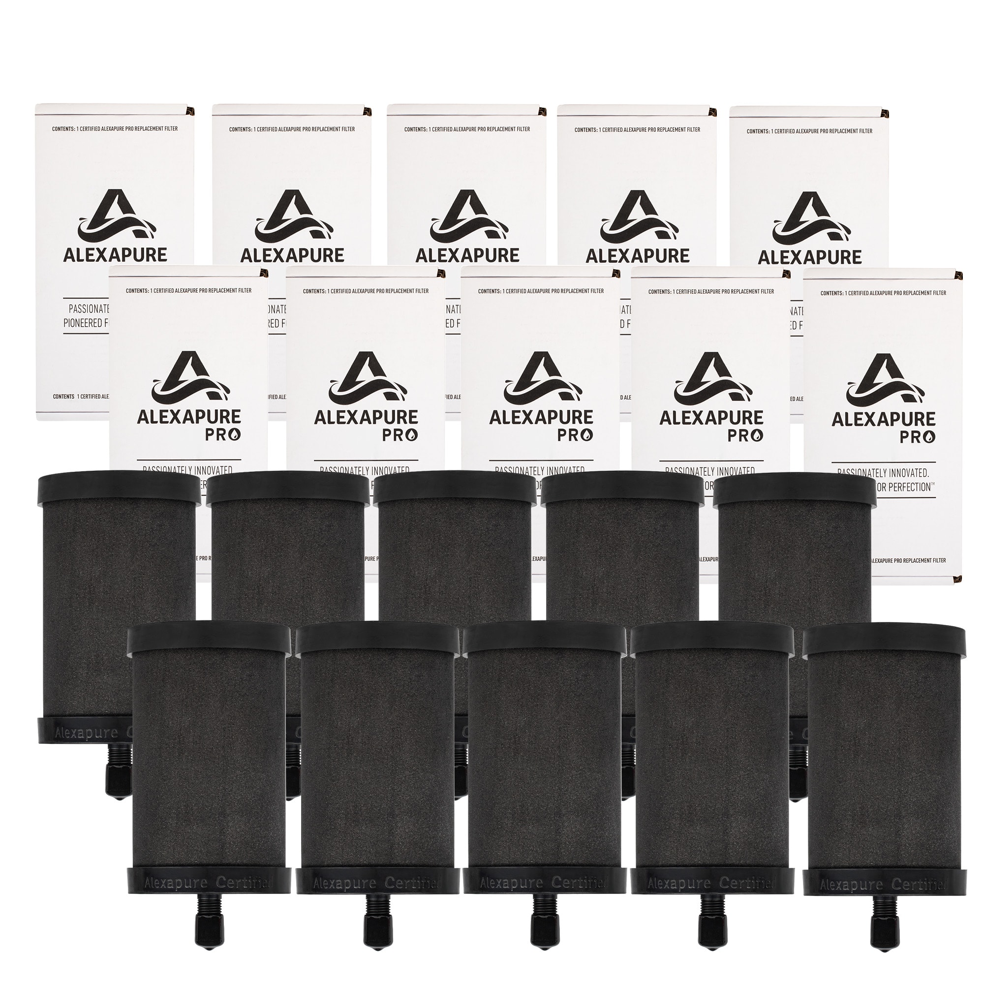 3M - Alexapure Pro 2387 Genuine Replacement Water Filter Black Made in USA (10 Pack)