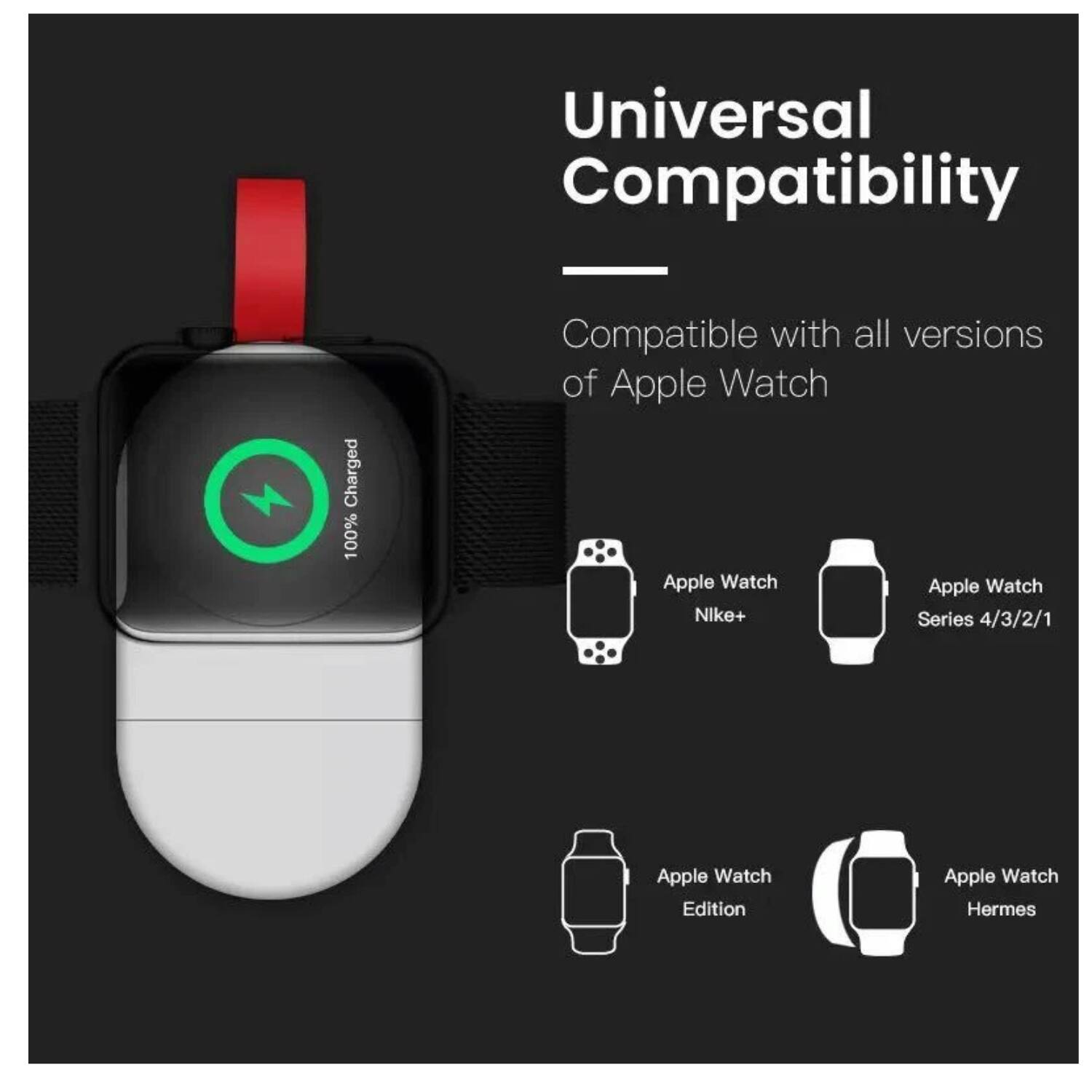 Universal Compatibility

Compatible with all versions of Apple Watch

- Apple Watch Nike+
- Apple Watch Series 4/3/2/1
- Apple Watch Edition
- Apple Watch Hermes