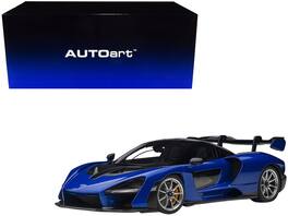 Mclaren Senna Trophy Accents 1/18 Model Car by Autoart - Kyanos Blue And Black With Carbon