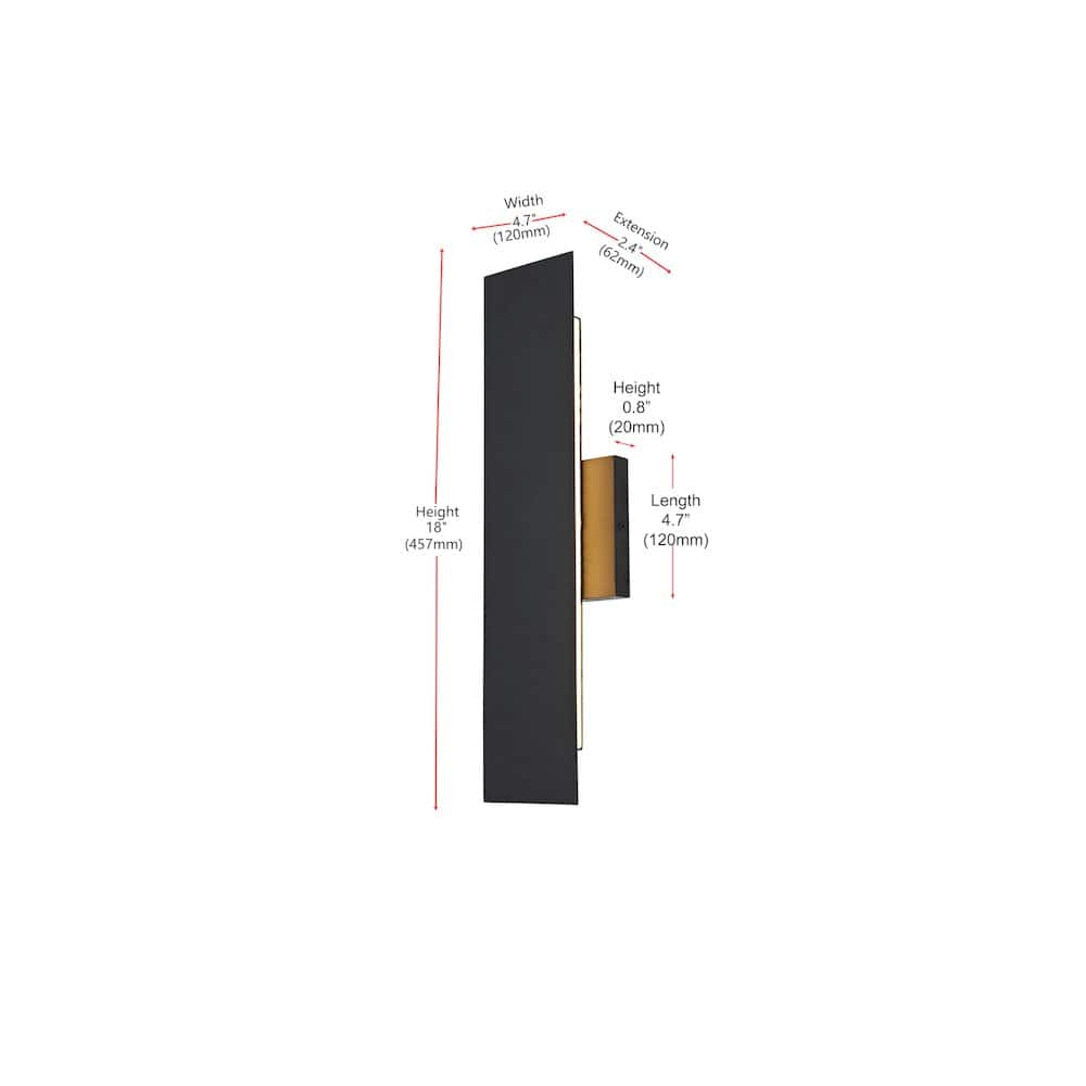 Elegant Lighting - Waylen 4.5 x 18 inch Outdoor Wall Sconce - Black price history on PriceWatchPro