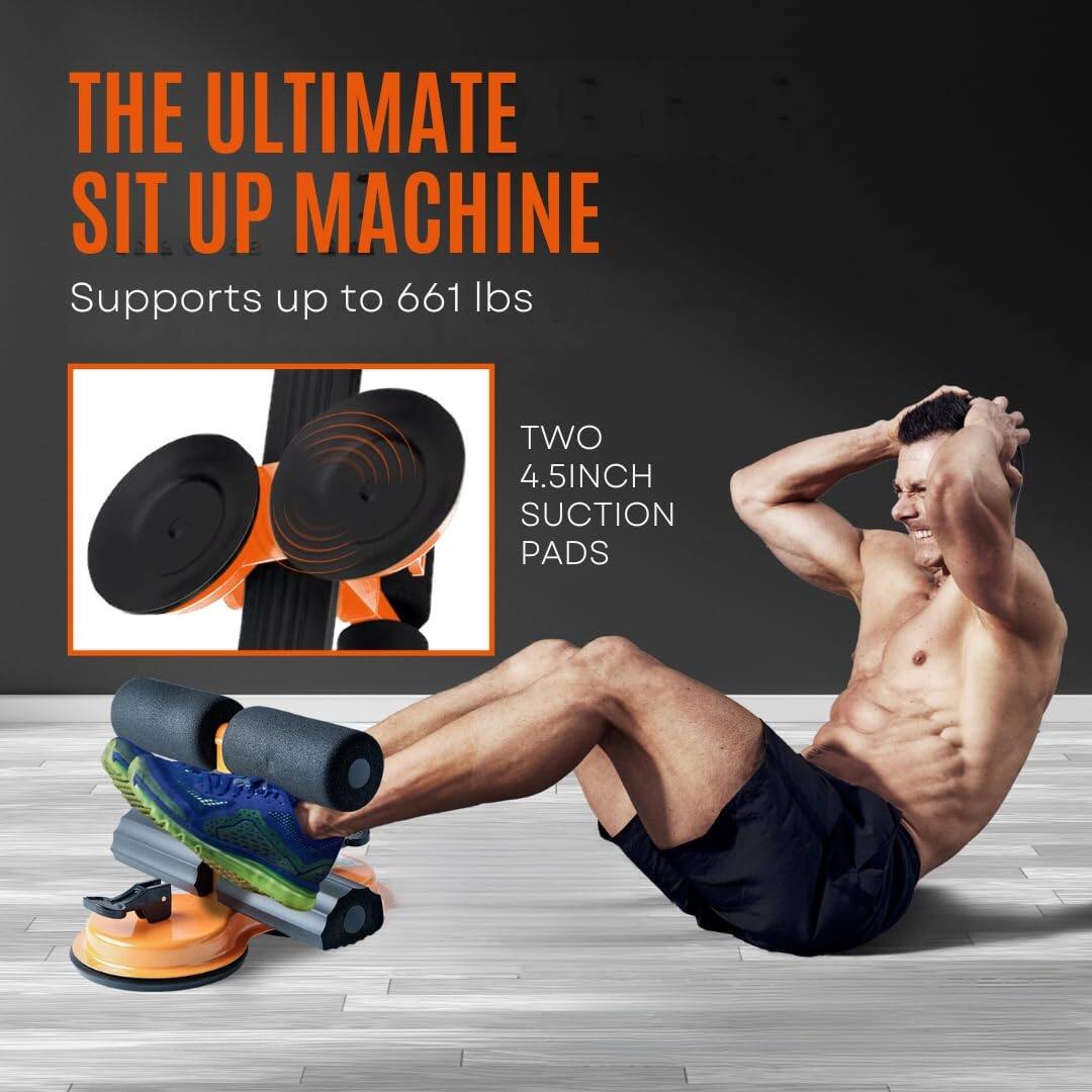 THE ULTIMATE SIT UP MACHINE  
Supports up to 661 lbs  
TWO 4.5INCH SUCTION PADS