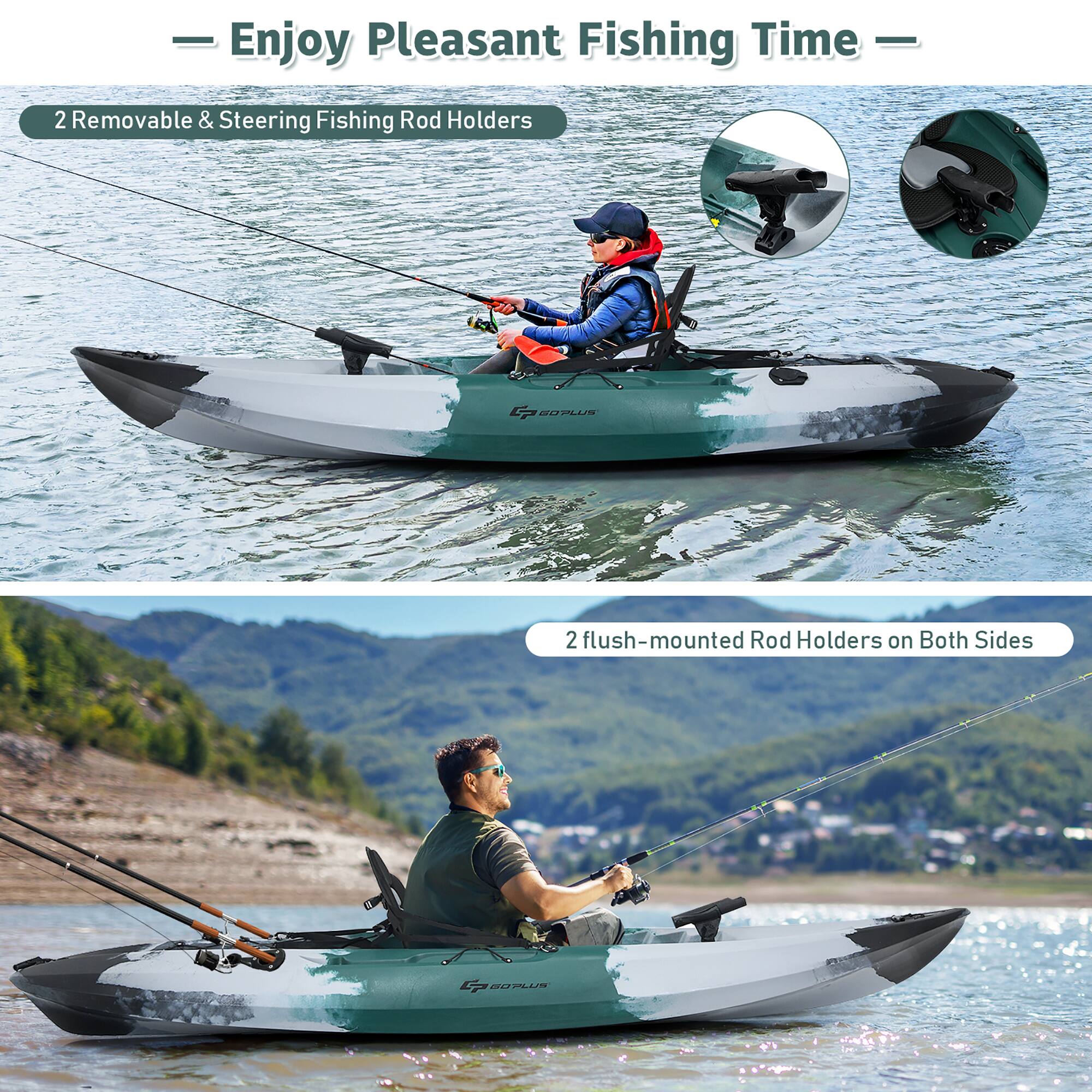 Enjoy Pleasant Fishing Time - 2 Removable & Steering Fishing Rod Holders C7 SEPL 2 flush-mounted Rod Holders on Both Sides