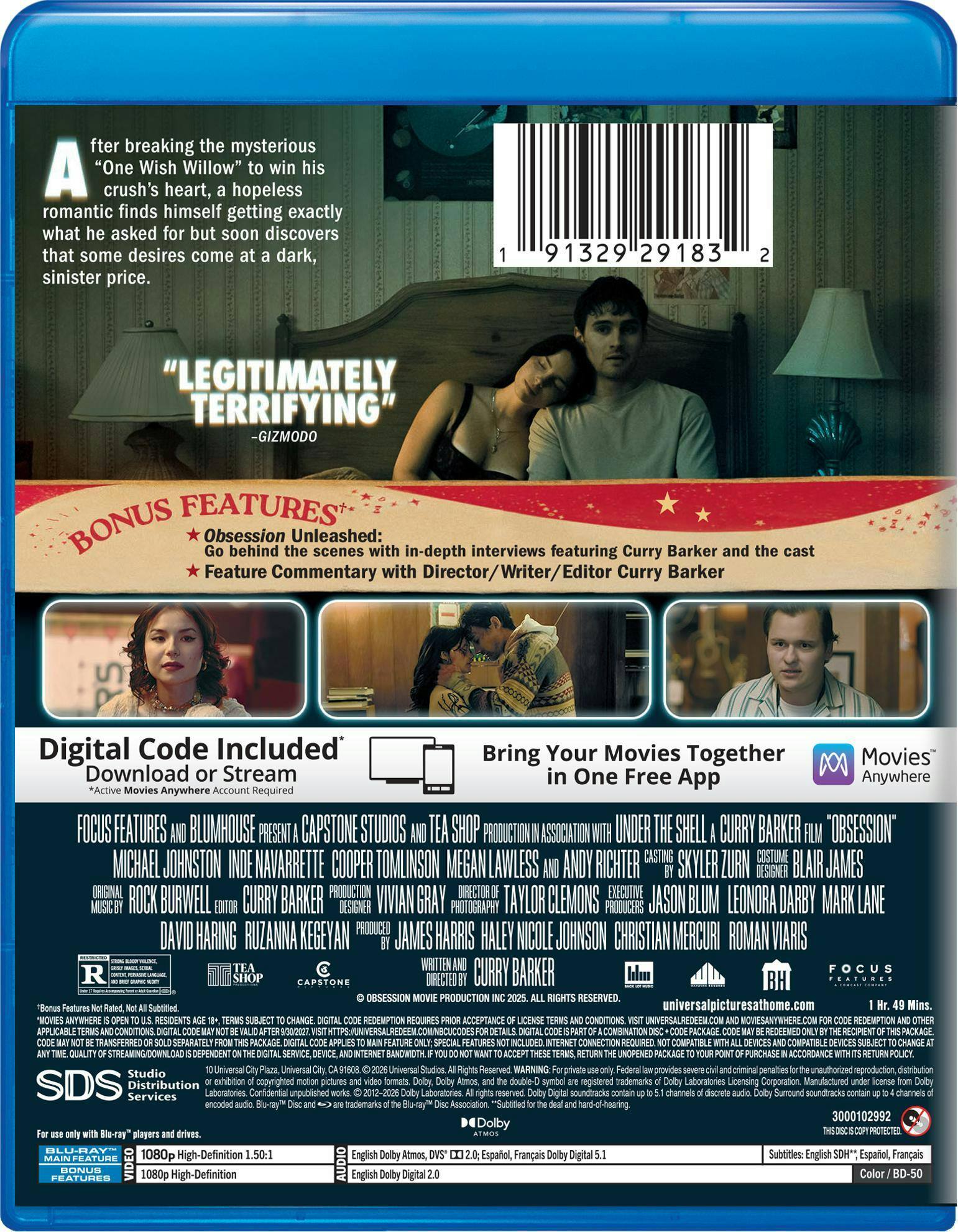 Back. Obsession Collector's Edition (Blu-ray + Digital) [Blu-ray].