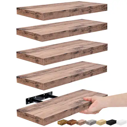 Front. Sorbus - Sorbus Floating Shelves for Wall, Bathroom Shelves Wall Mounted for Kitchen, Bedroom, Living Room, Bathroom - Mahogany.