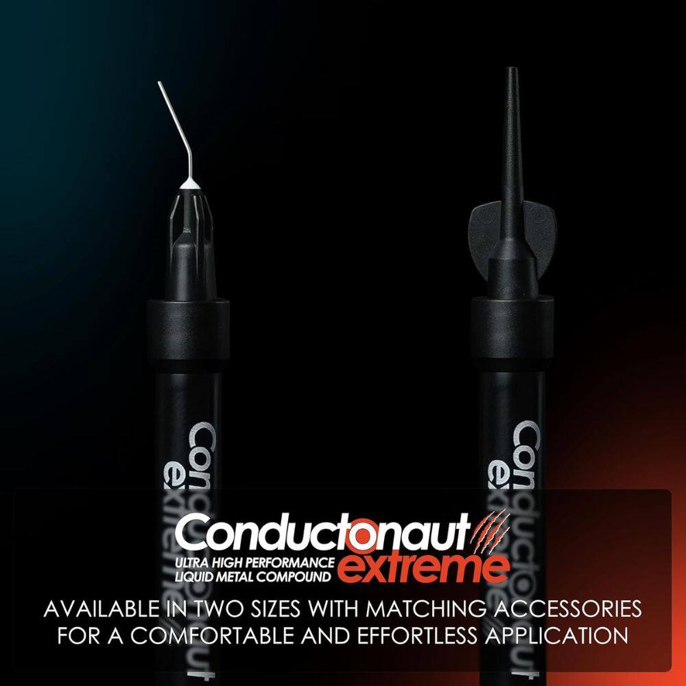 Conductonaut Extreme  
Ultra High Performance Liquid Metal Compound  
Available in Two Sizes with Matching Accessories for a Comfortable and Effortless Application