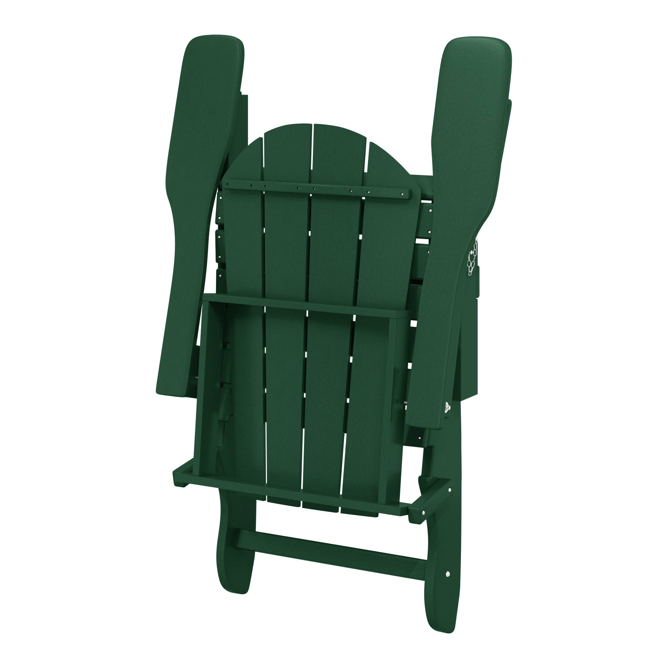 Alt View 4. WestinTrends - WestinTrends Malibu Outdoor HDPE Folding Poly Adirondack Chairs (Set of 4) - Dark Green.