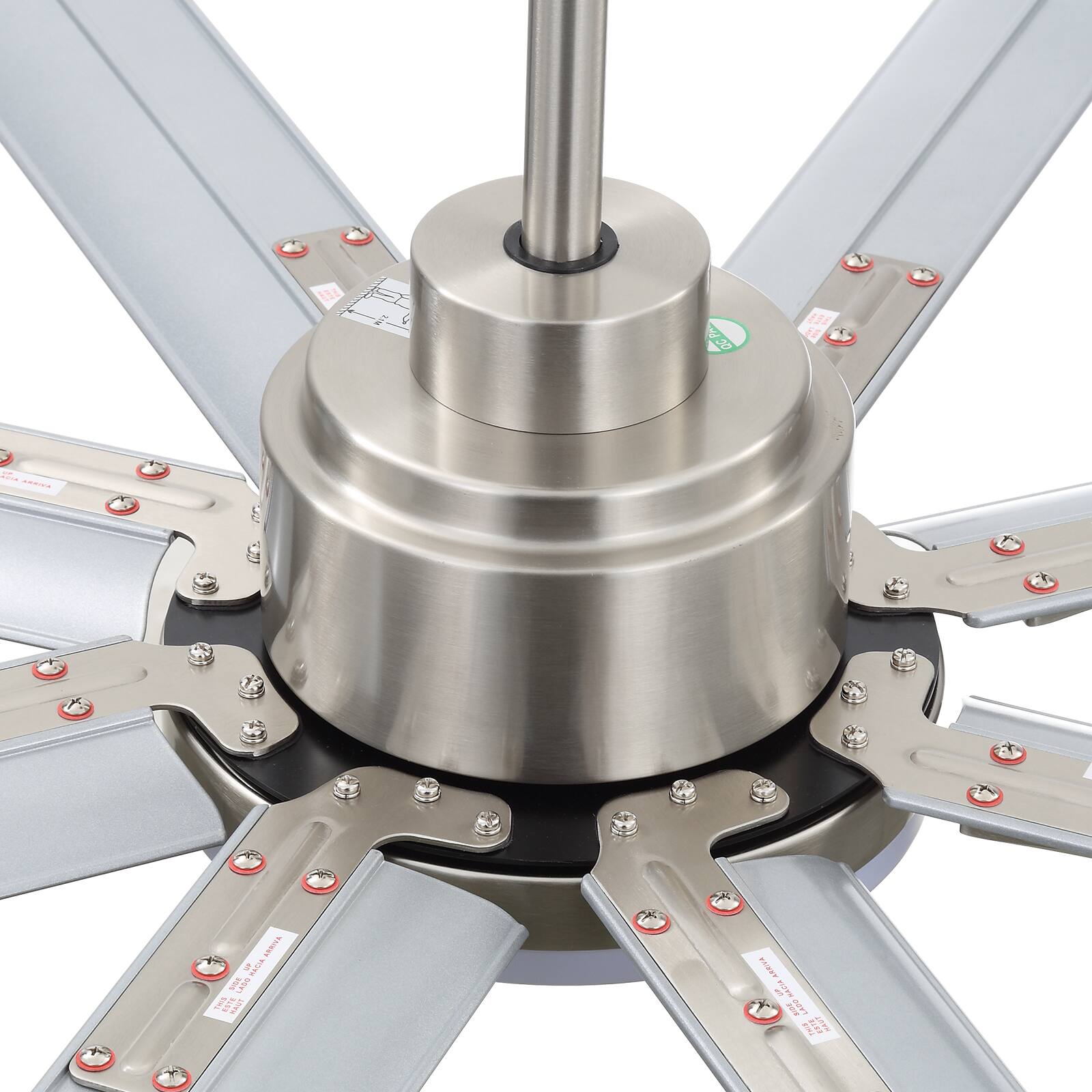 Alt View 4. Sofucor - 84 Inch Industrial Windmill Ceiling Fan W/Light Smart Life APP Remote Control Timer For Alexa Google - Silver.