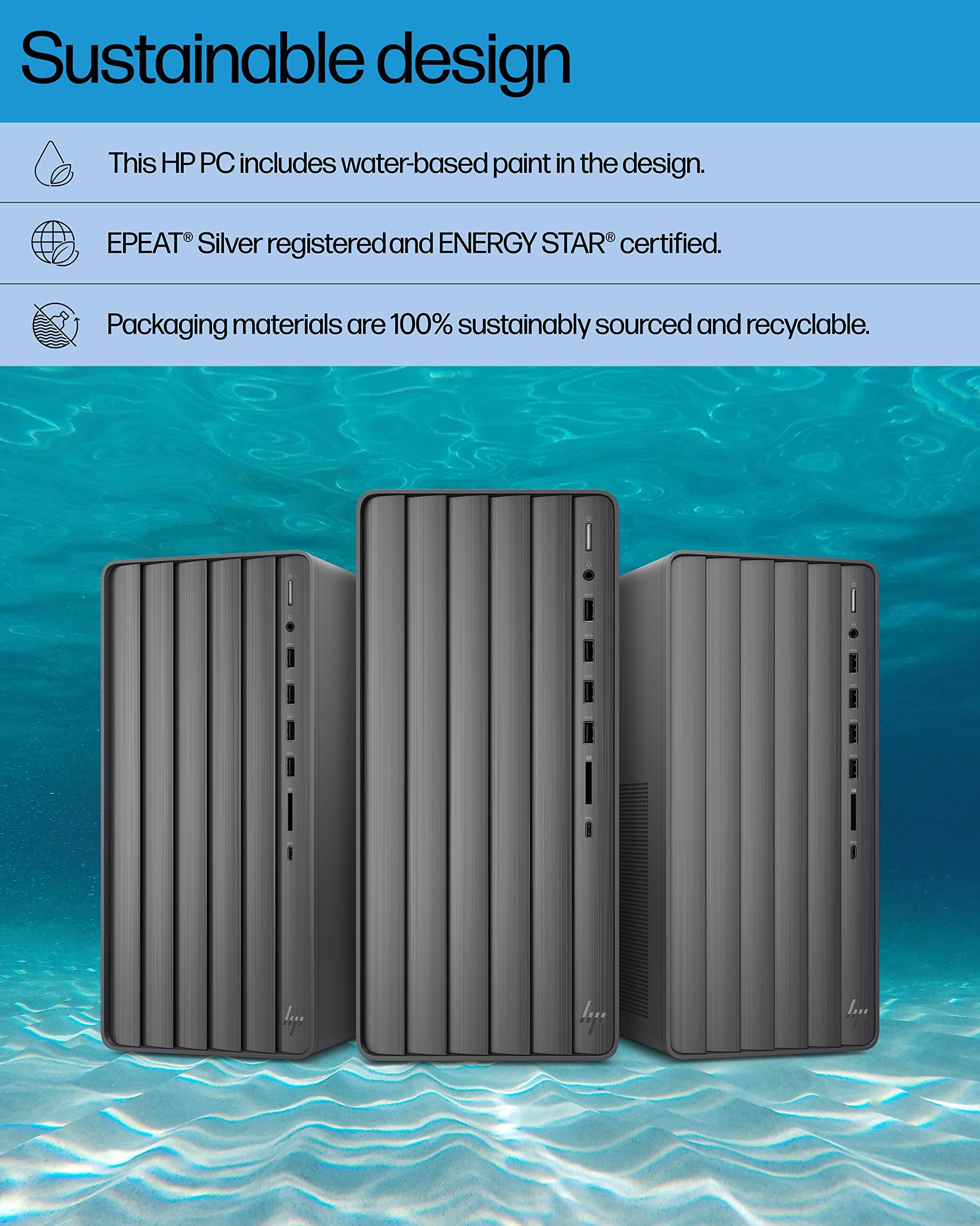Sustainable design

- This HP PC includes water-based paint in the design.
- EPEAT® Silver registered and ENERGY STAR® certified.
- Packaging materials are 100% sustainably sourced and recyclable.