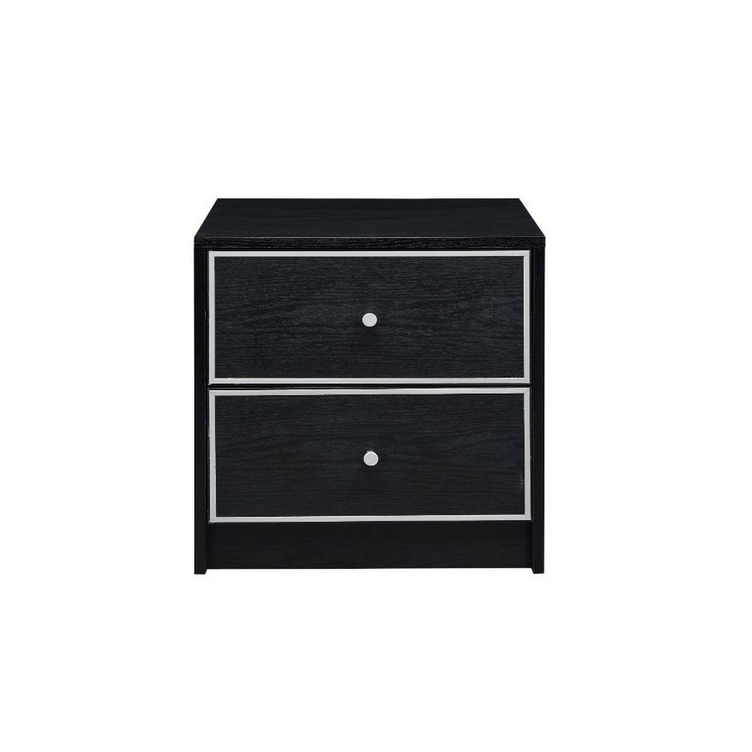 Alt View 1. Manhattan Lane - Accent Table with 2 Storage Drawers and Intricate Trimming - Black.