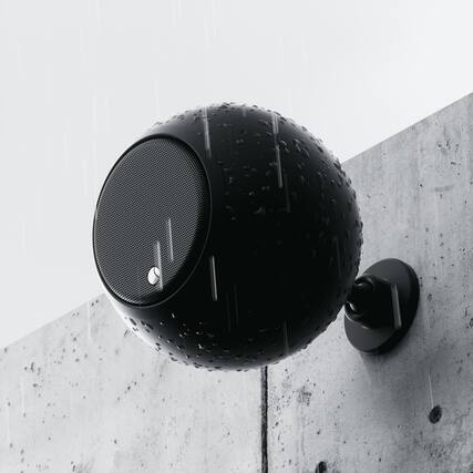 Front. Gallo Acoustics - A’Diva Habitat 5" IP66 Weatherproof Outdoor Spherical Speaker – Single - Black.