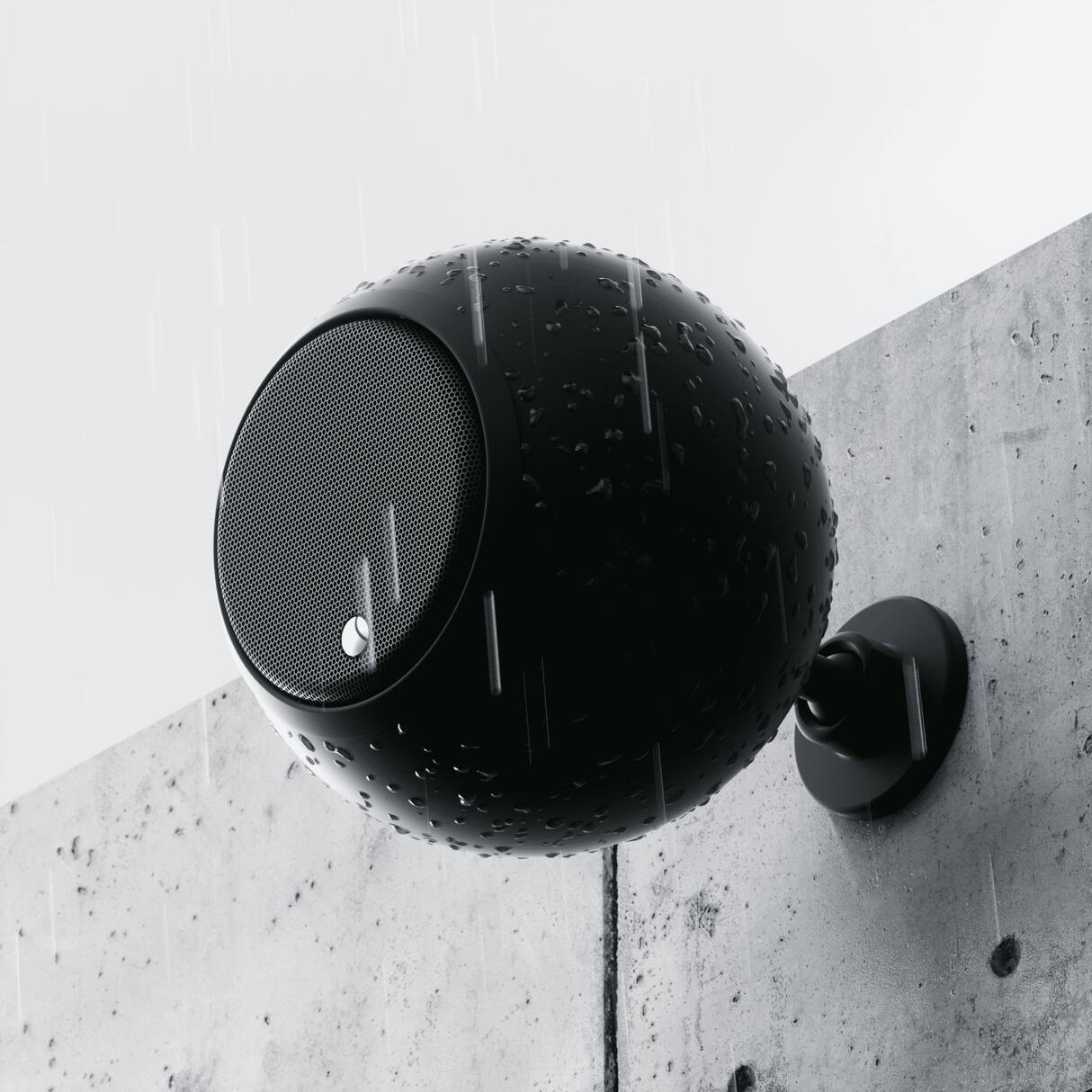 Front. Gallo Acoustics - A’Diva Habitat 5" IP66 Weatherproof Outdoor Spherical Speaker – Single - Black.
