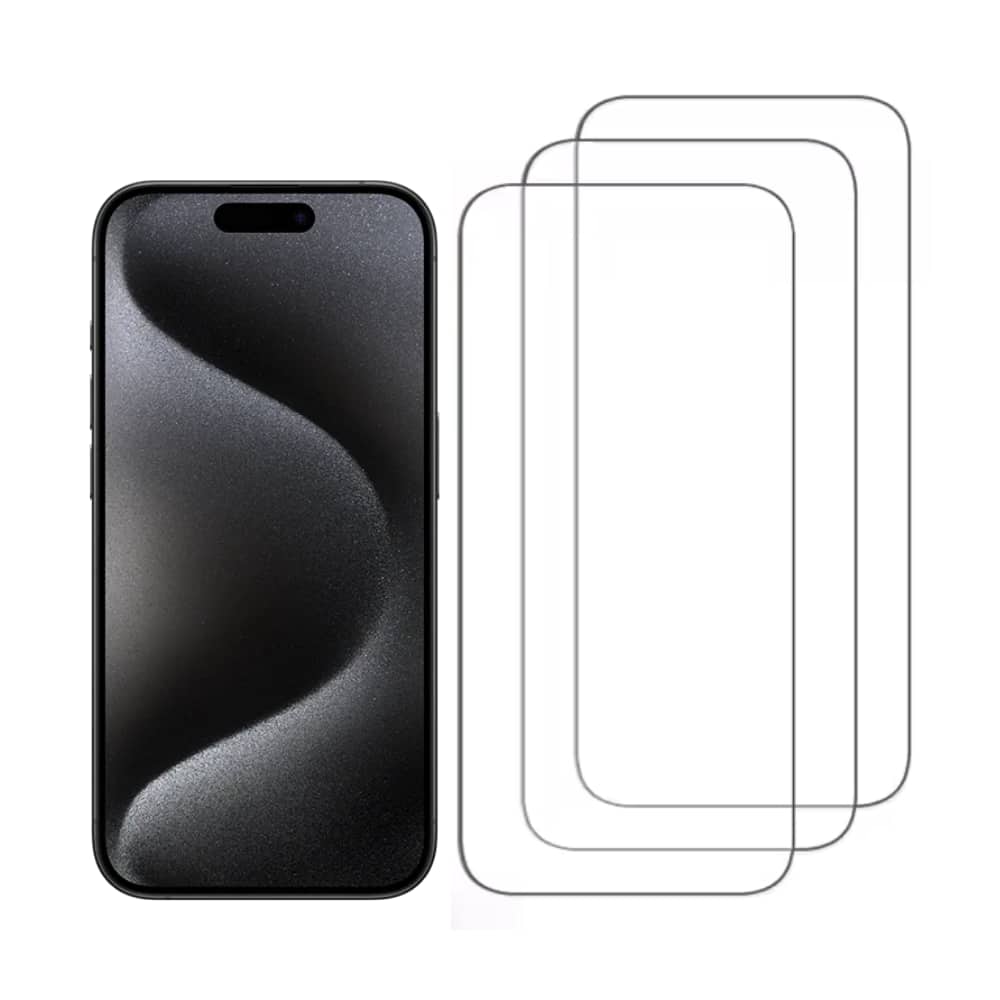 Qixxronics - 3-PACK for iPhone 15 Pro Screen Protector, Tempered Glass Screen Protector for iPhone 15 Pro, Bubble Free Case-Friendly - Clear