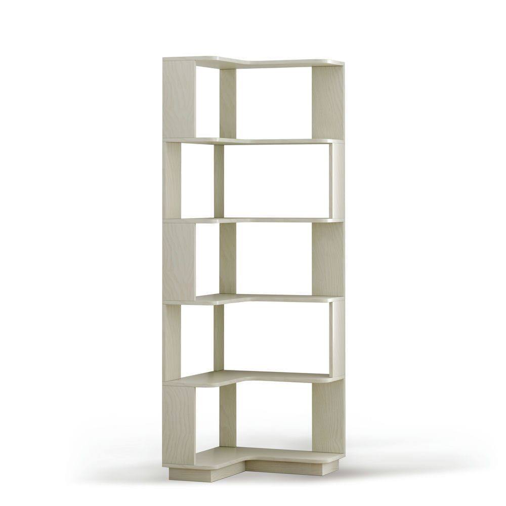 Alt View 2. Kadyn - 6-Tier L-Shaped Corner Bookshelf, Wood Bookcase with Anti-Tip Device - White.