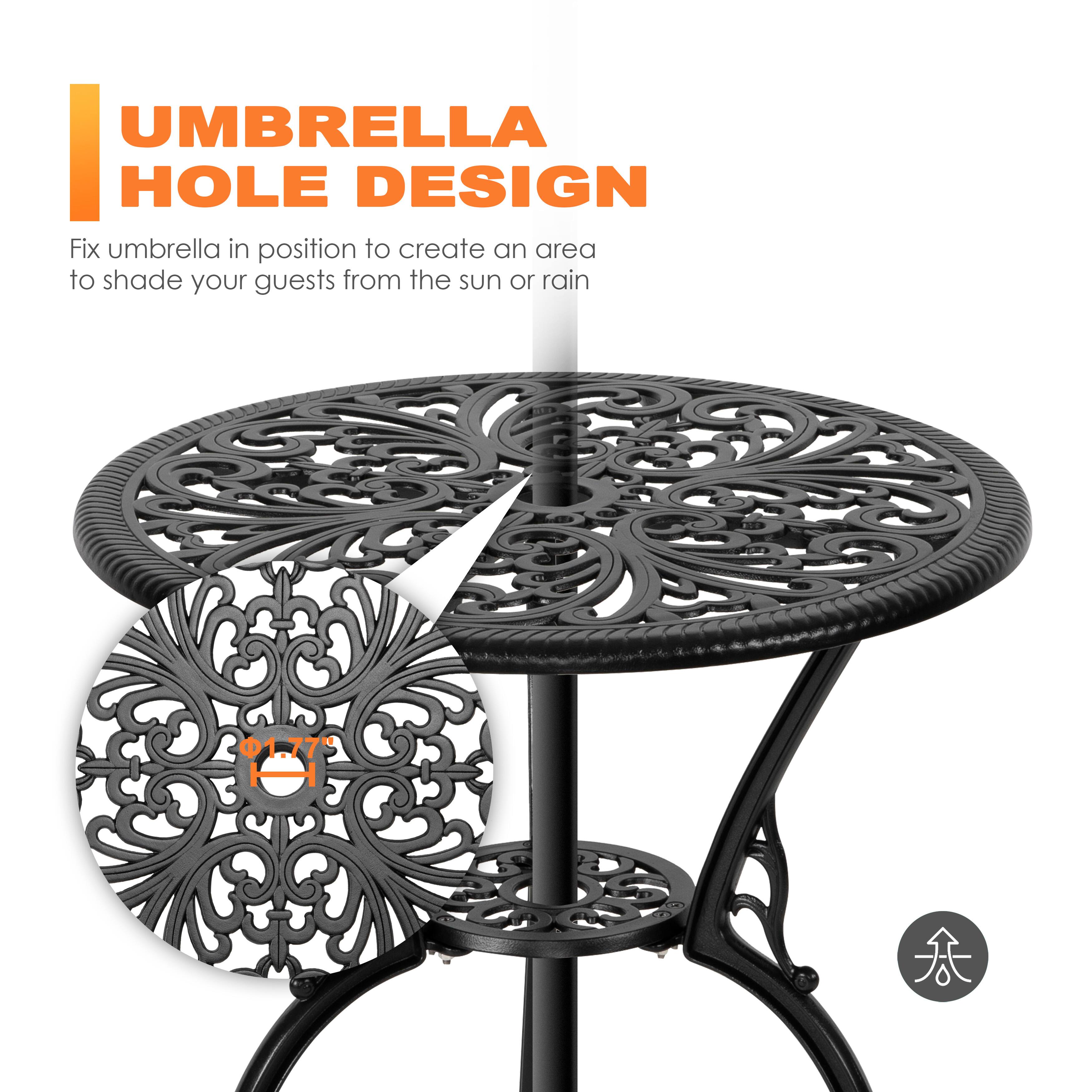 UMBRELLA HOLE DESIGN

Fix umbrella in position to create an area to shade your guests from the sun or rain

1.775"
