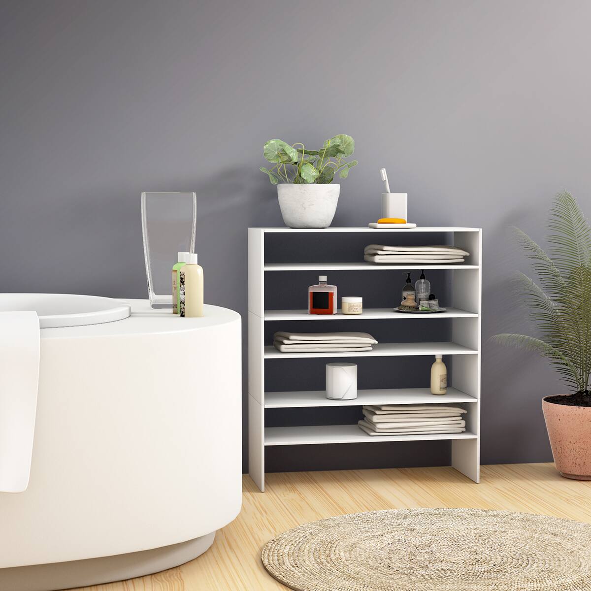 Alt View 13. Costway - 3 PCS Stackable Shoe Rack 31-Inch Horizontal Organizer 2-tier StorageShelf White - White.