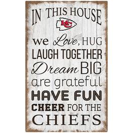 Fan Creations - Kansas City Chiefs 11'' x 19'' Team In This House Sign - Multicolor