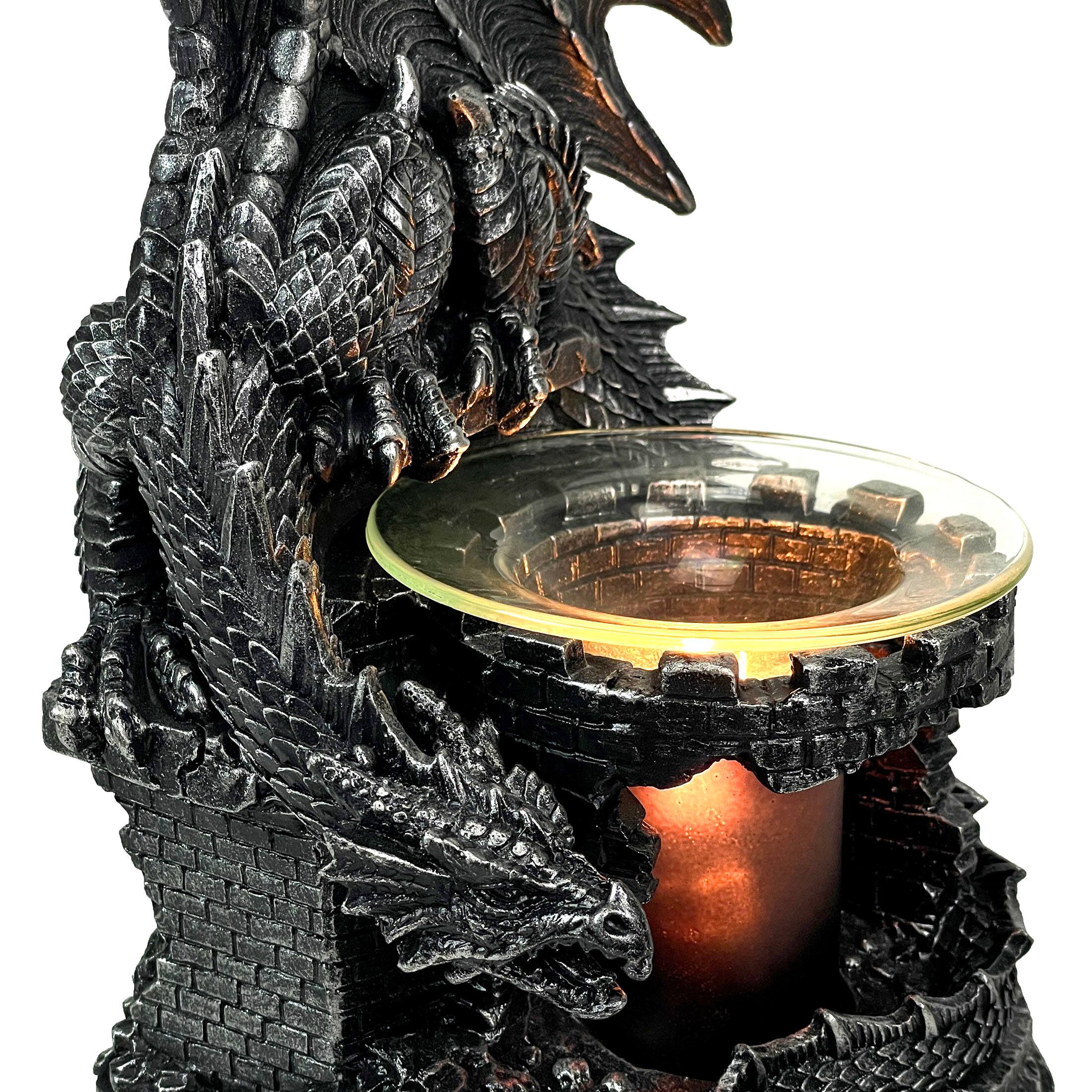 Alt View 2. World of Wonders - Fragrance of the Fierce Dragon Castle Guardian Electric Oil Burner - Black.