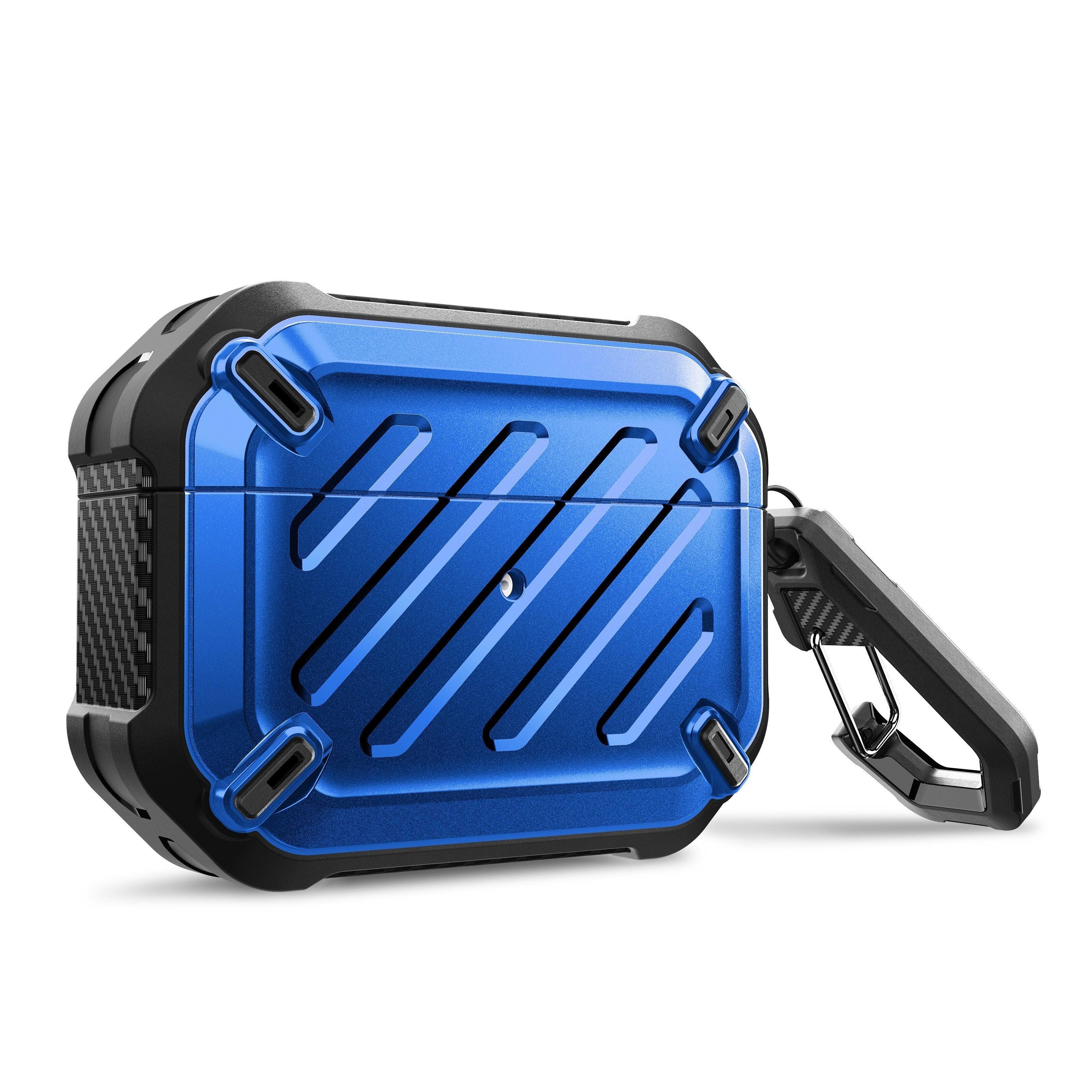 Alt View 2. SUPCASE - Apple AirPods Pro 1 & 2 Unicorn Beetle PRO Rugged Case Waterproof Case - Metallic Blue.