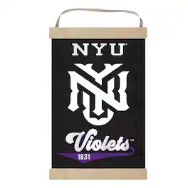 Jardine - NYU Violets Reversible Retro Logo Banner Sign - Purple
