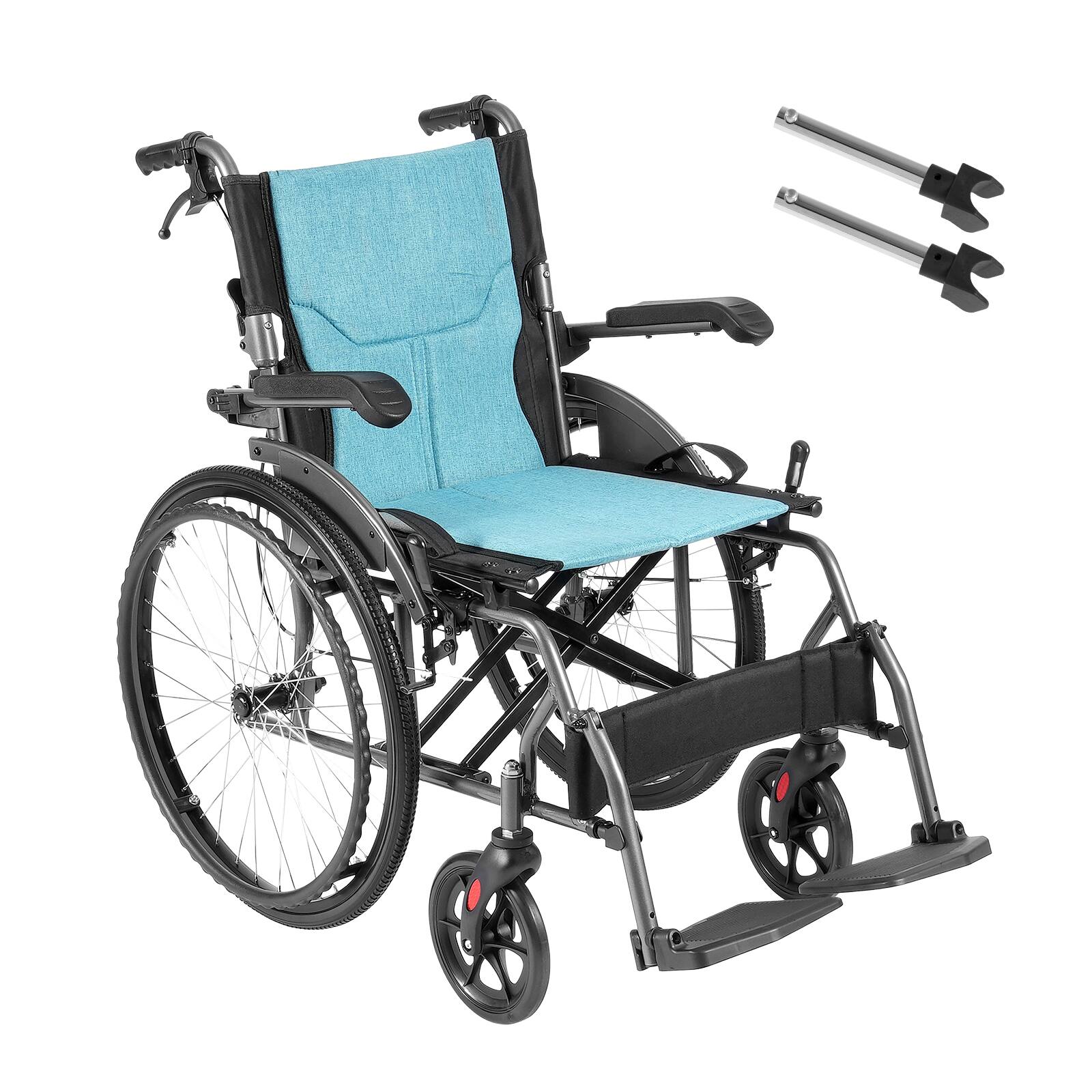 Alt View 5. VEVOR - Wheelchair, Durable Aluminum Alloy Ultra-Lightweight Wheelchairs, Portable Wheelchair with Flip-Back Desk-Length Arms - Blue.