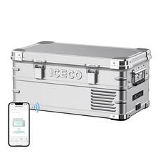 Front. ICECO - APL20 Aluminum Single Zone 21QT Portable Cooler Silver - Silver.