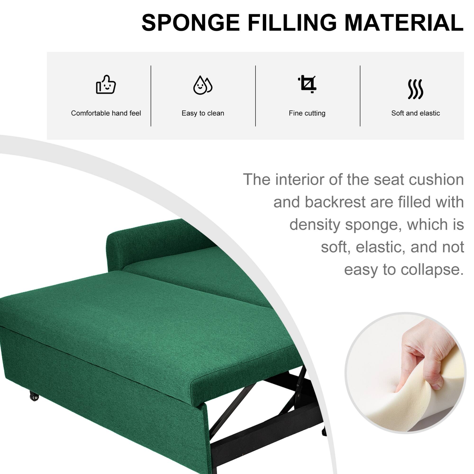 SPONGE FILLING MATERIAL

Comfortable hand feel  
Easy to clean  
Fine cutting  
Soft and elastic  

The interior of the seat cushion and backrest are filled with density sponge, which is soft, elastic, and not easy to collapse.