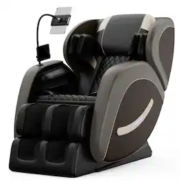 Ropilly - PU Leather Massage Chair with Zero Gravity and Full Body Air Pressure - Gray