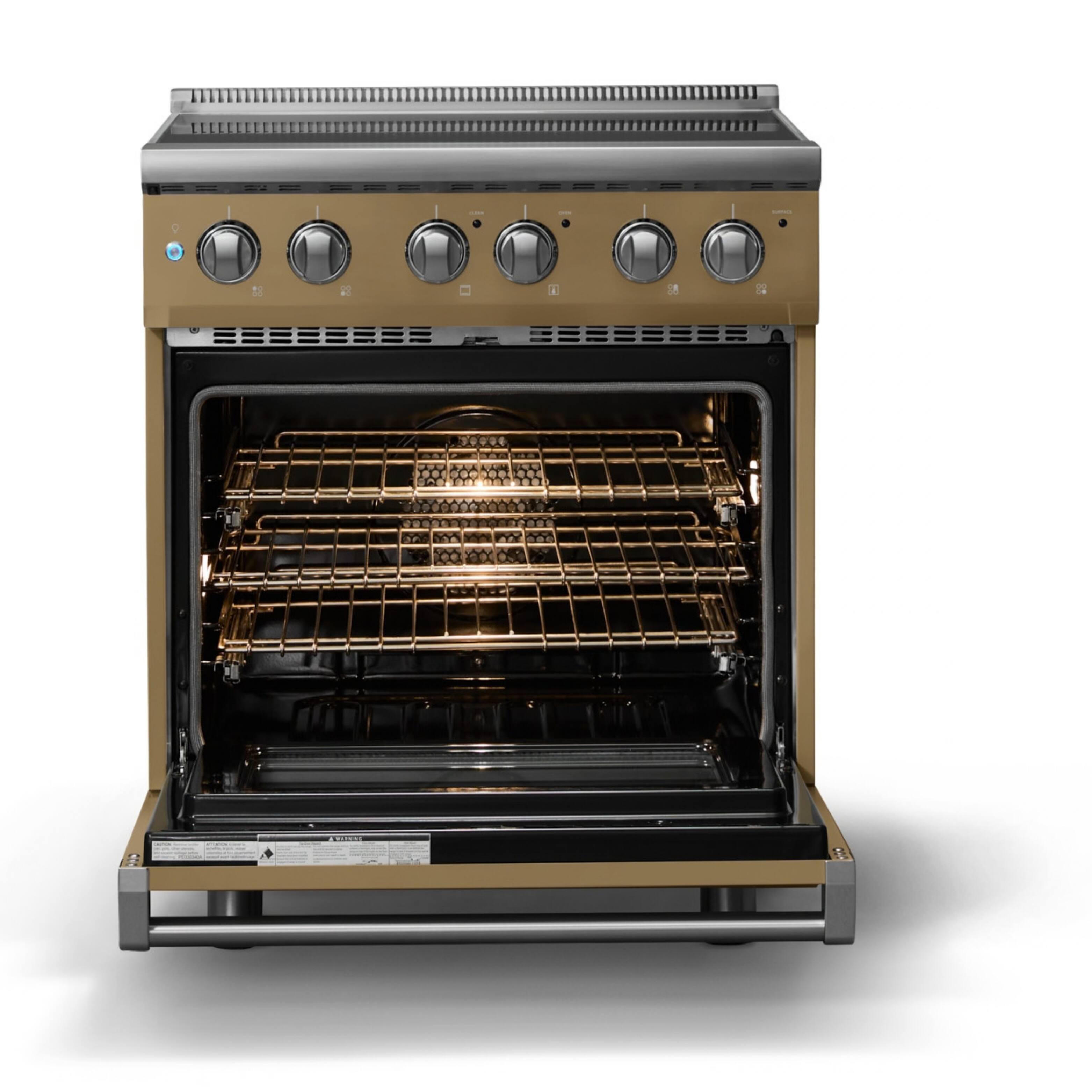 Alt View 2. Viking - 30"W. Pro5S 4.7 Cu. Ft. Freestanding 4 Element  Electric Convection Range - Golden Hour - Golden Hour.