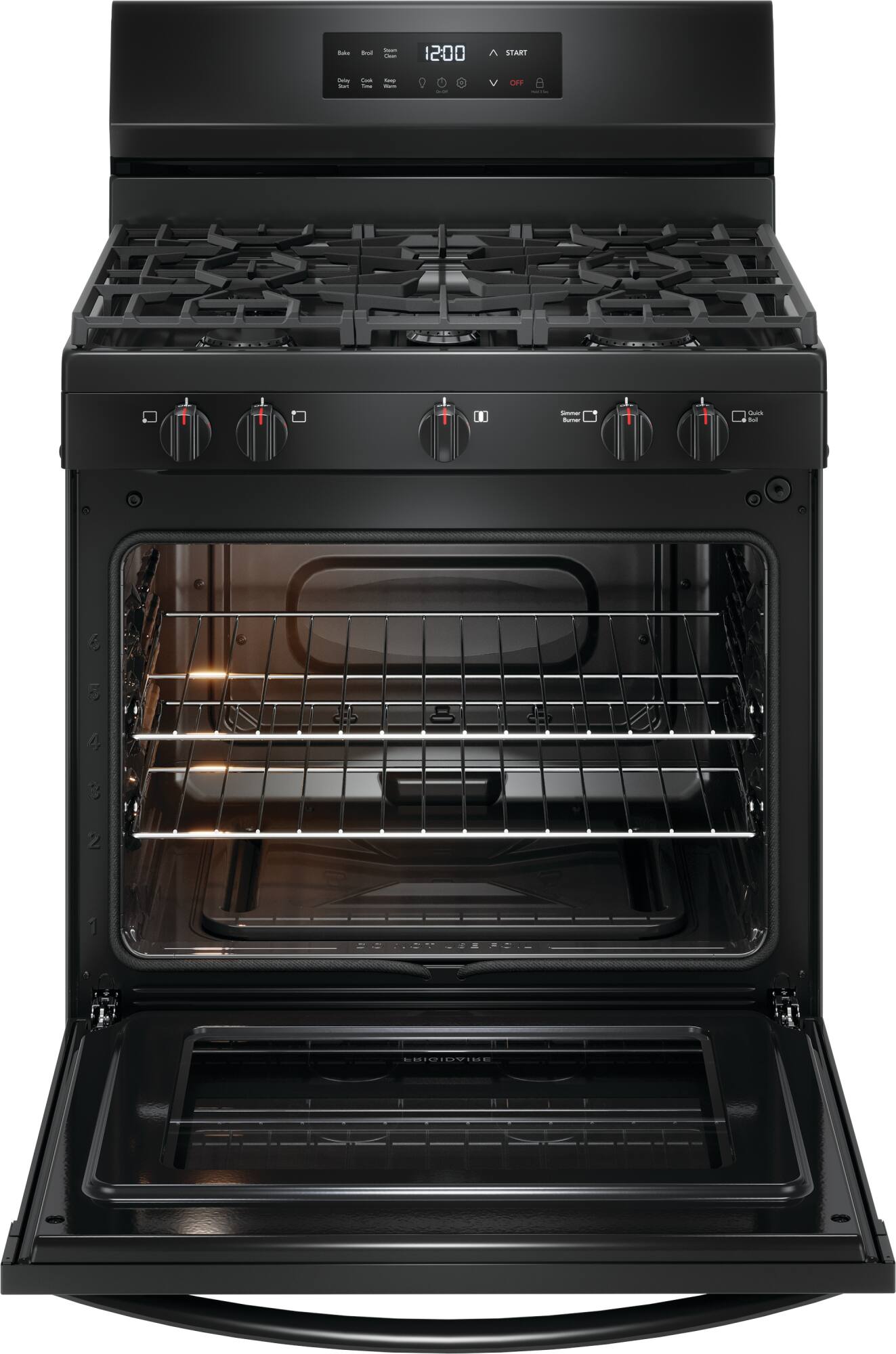 Alt View 1. Frigidaire - Frigidaire 5.1 Cu. Ft. Freestanding Gas Range with Quick Boil - Black.