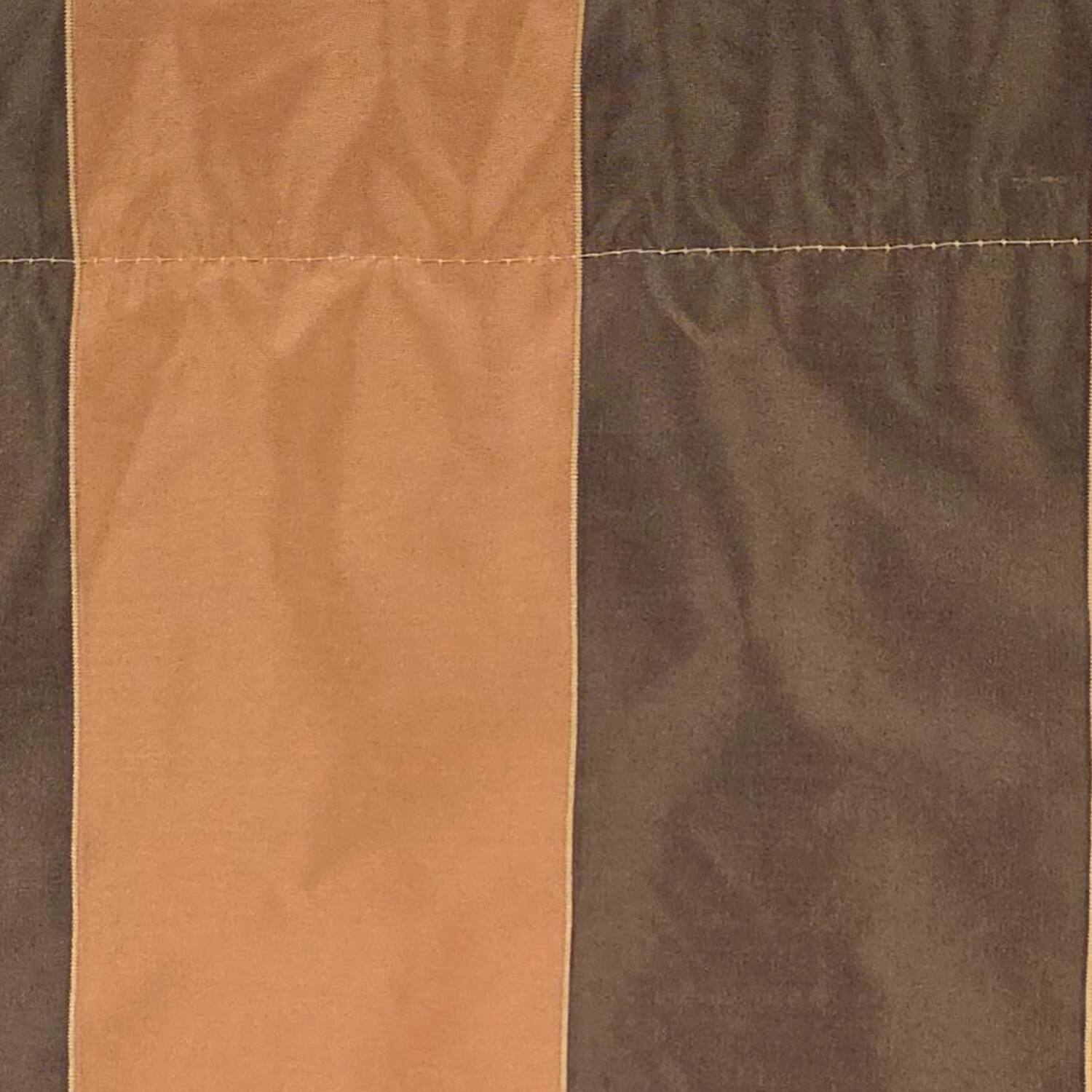 Back. RLF Home - RLF Home Pascal Stripe Tailored Window Valance 100% Cotton Lined Rod Pocket 50" x 17" Brown - Brown.