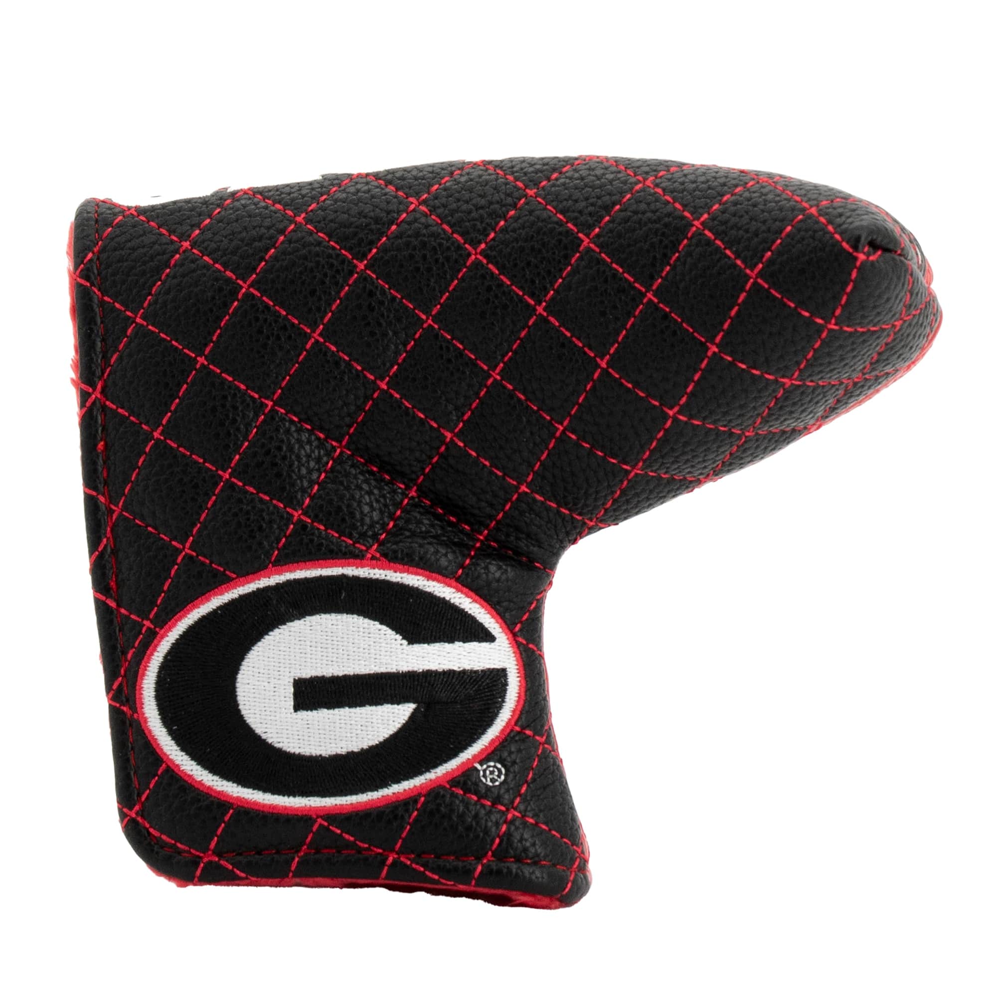 Front. Team Golf - Georgia Bulldogs Quilted Blade Putter Cover - Multicolor.