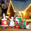 Front. Costway - Costway 11.5 FT Christmas Inflatables Train with Snowman Penguin Built-in LED Lights Advent Calendar - Multicolor.