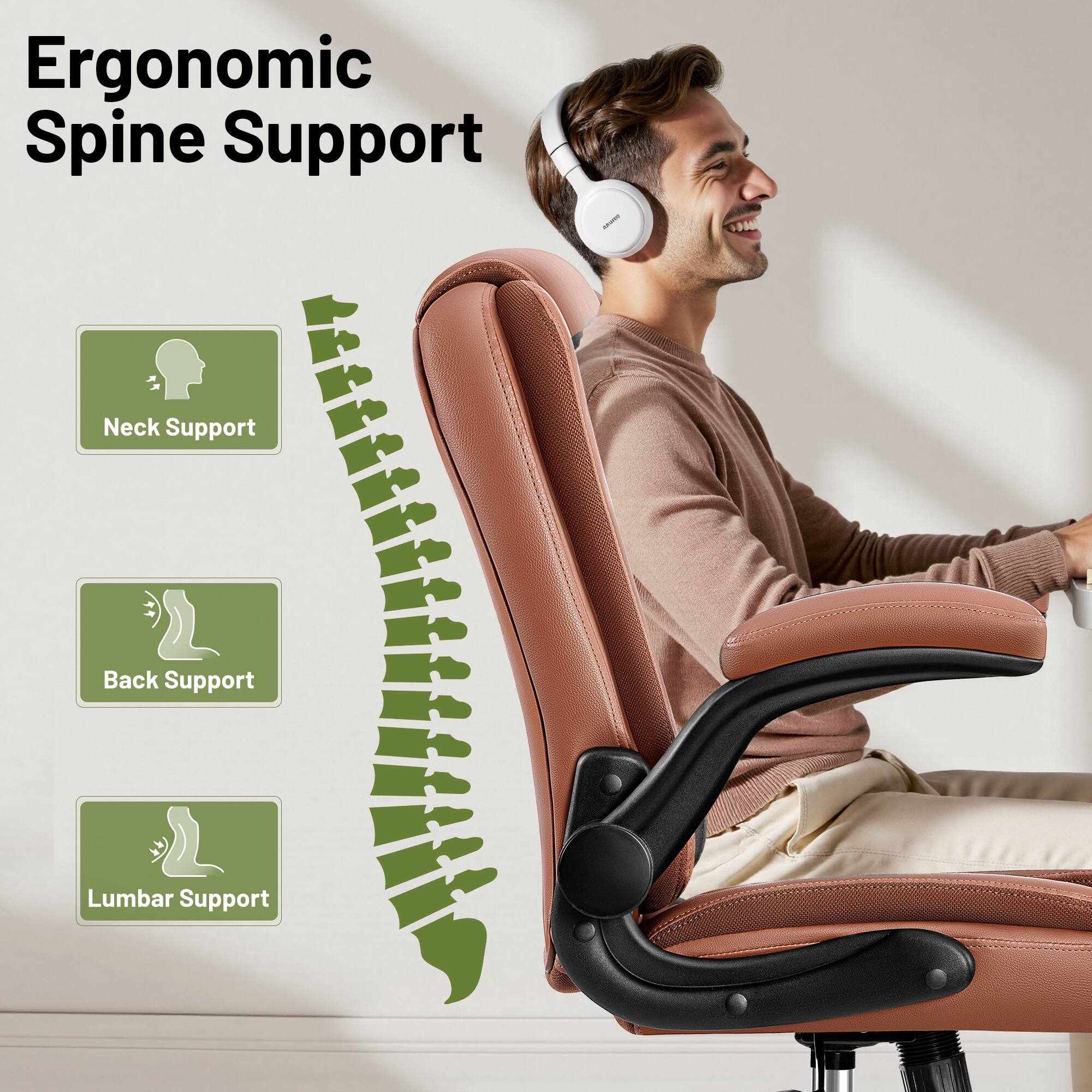 Ergonomic Spine Support

- Neck Support
- Back Support
- Lumbar Support